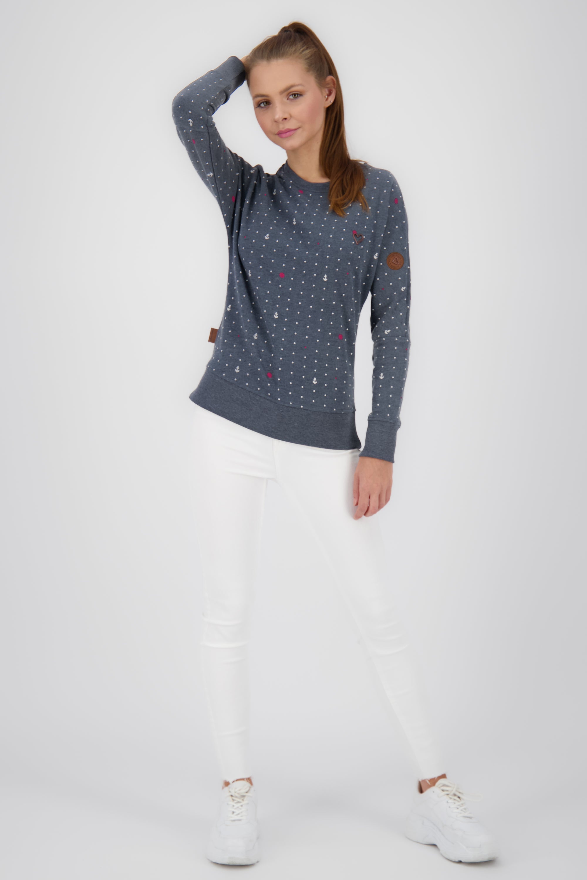 Mustergültiger Damensweater DarlaAK für ein entspanntes Outfit Dunkelblau