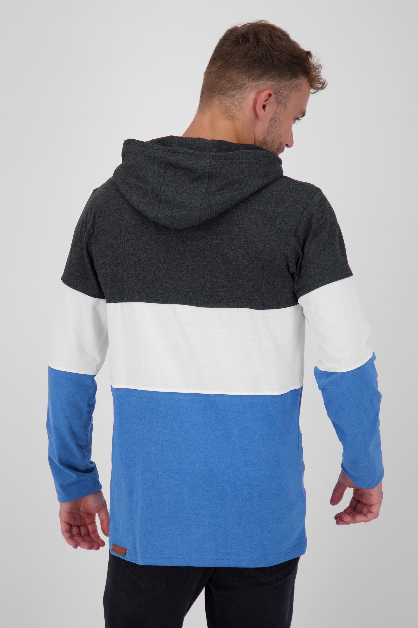 Hochwertiges Langarmshirt Herren mit Kapuze KingstonAK A Schwarz