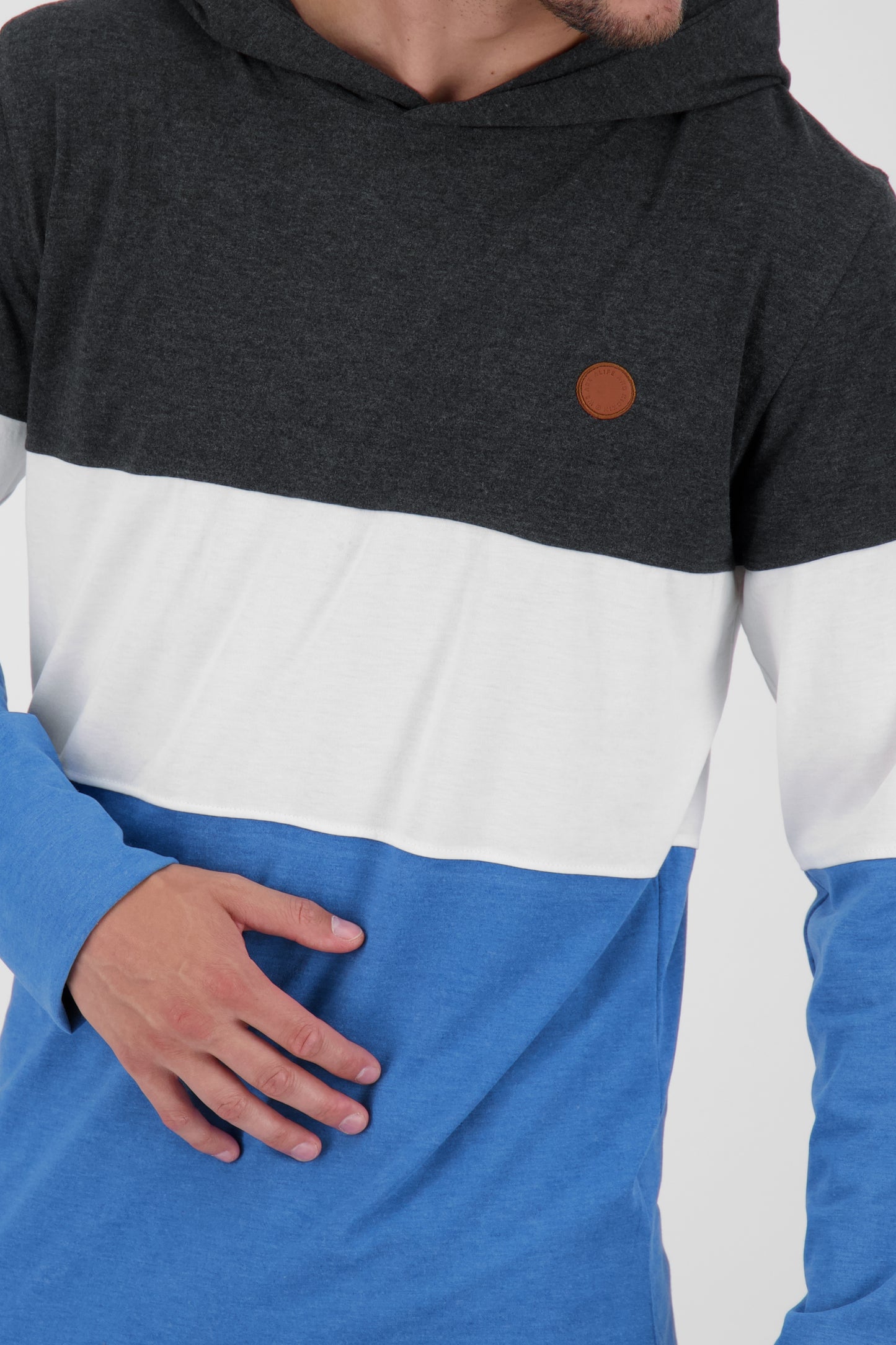 Hochwertiges Langarmshirt Herren mit Kapuze KingstonAK A Schwarz