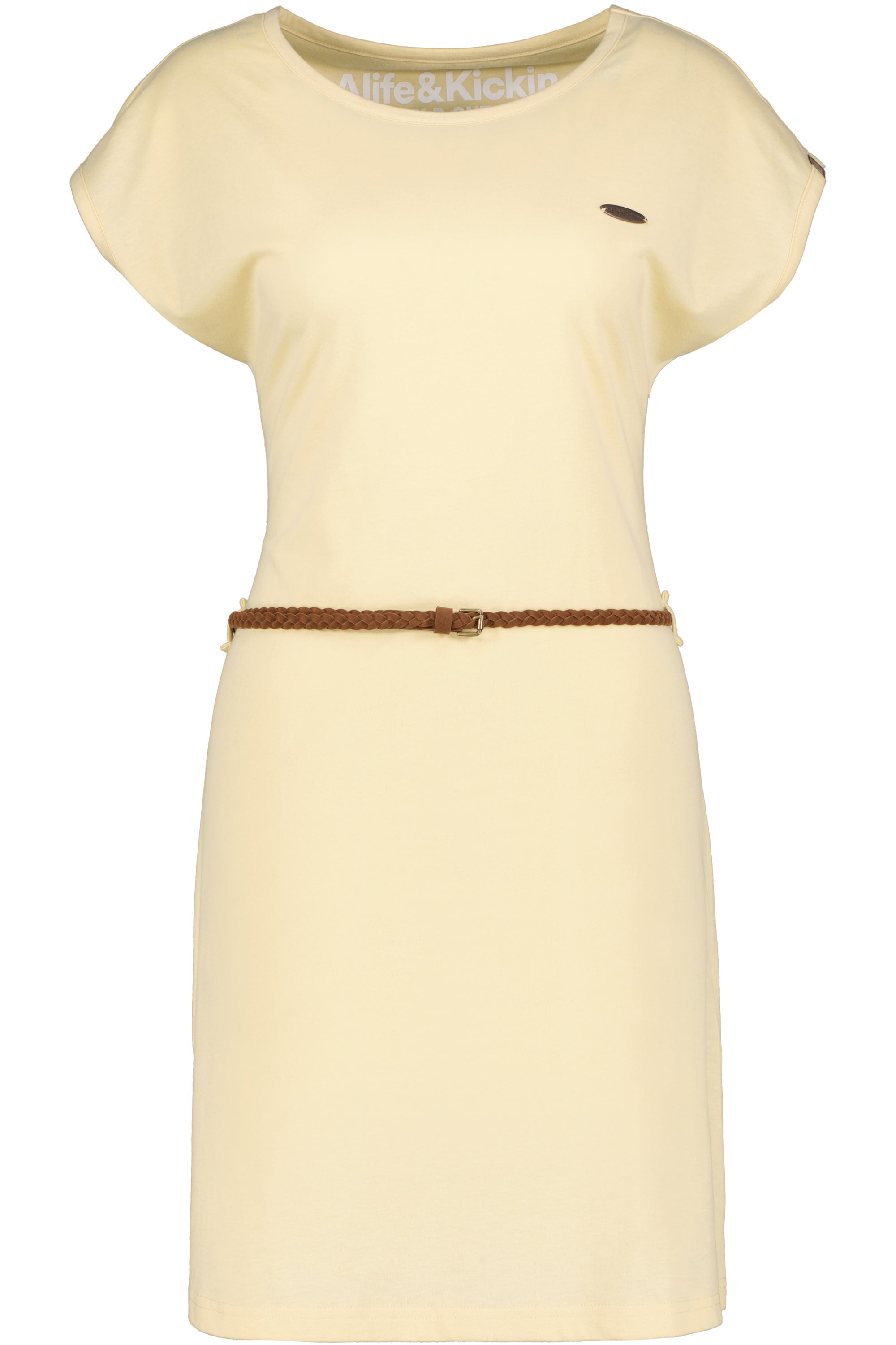 Damen Freizeitkleid ElliAK A - Weiche Jerseyqualität mit figurbetonter Passform Gelb