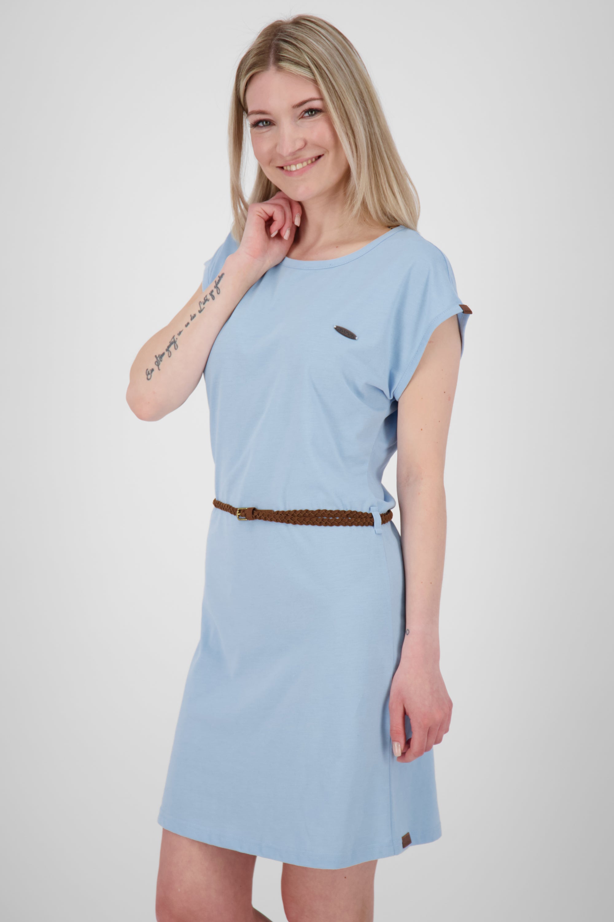 Damen Freizeitkleid ElliAK A - Weiche Jerseyqualität mit figurbetonter Passform Blau