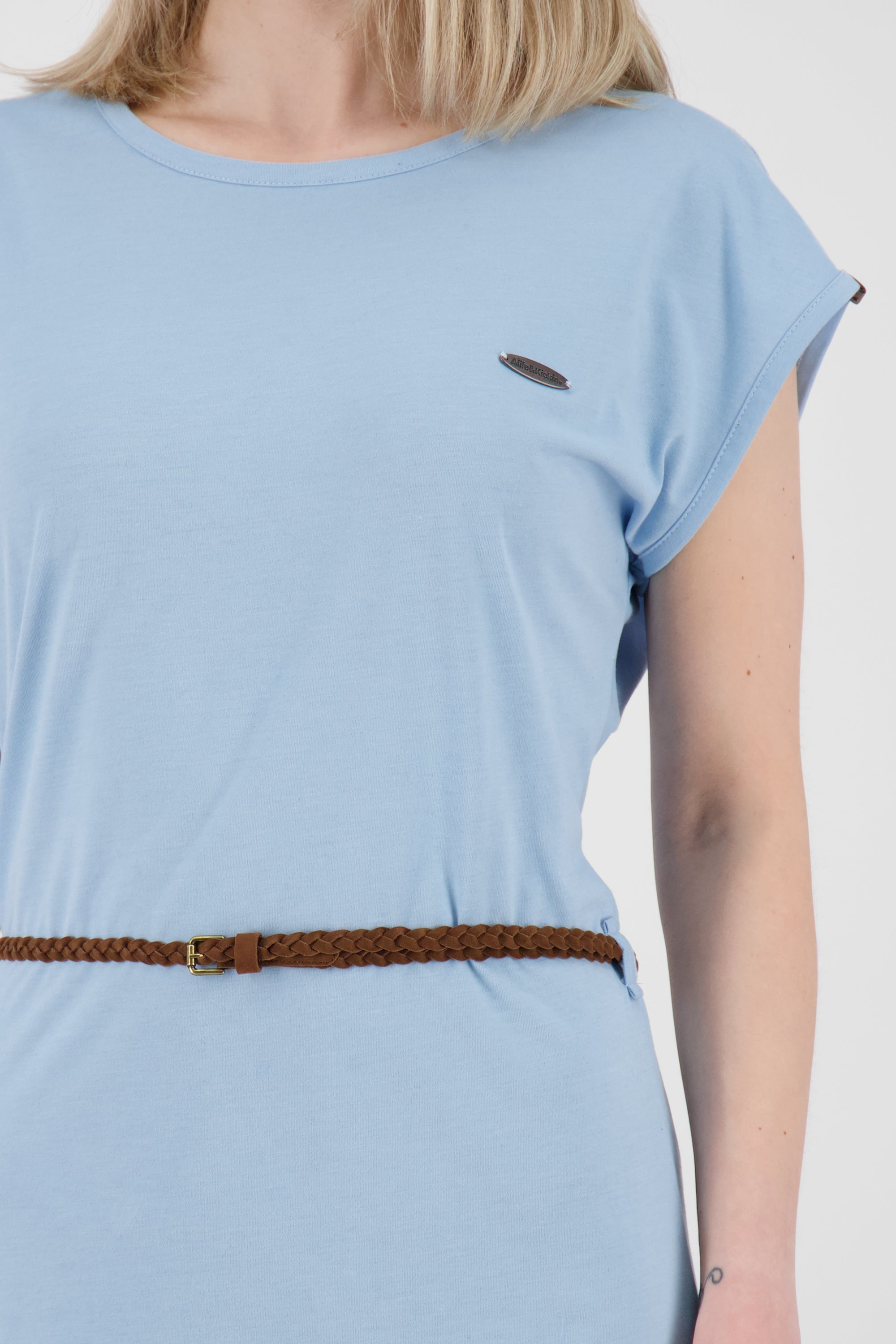 Damen Freizeitkleid ElliAK A - Weiche Jerseyqualität mit figurbetonter Passform Blau