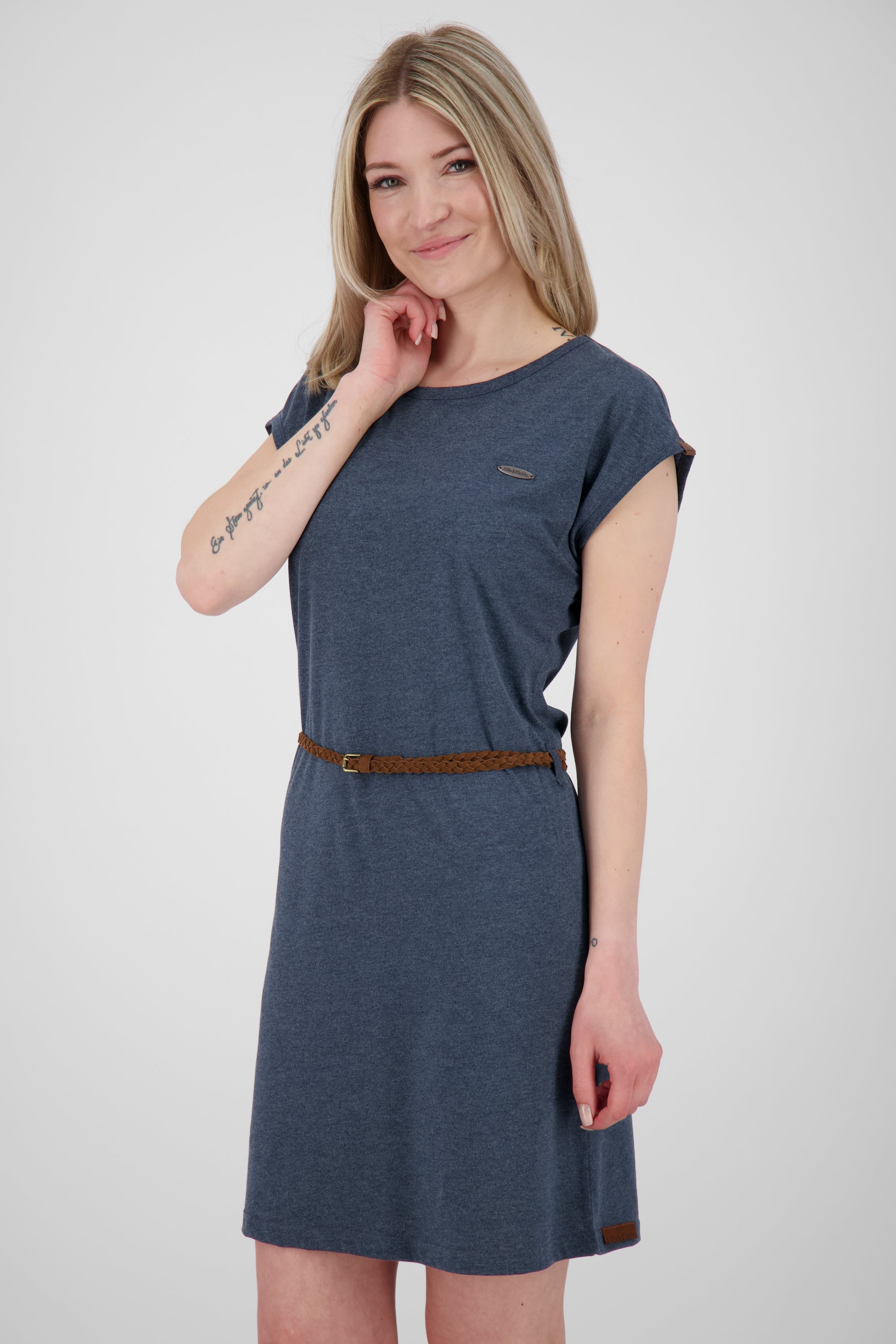 Damen Freizeitkleid ElliAK A - Weiche Jerseyqualität mit figurbetonter Passform Dunkelblau