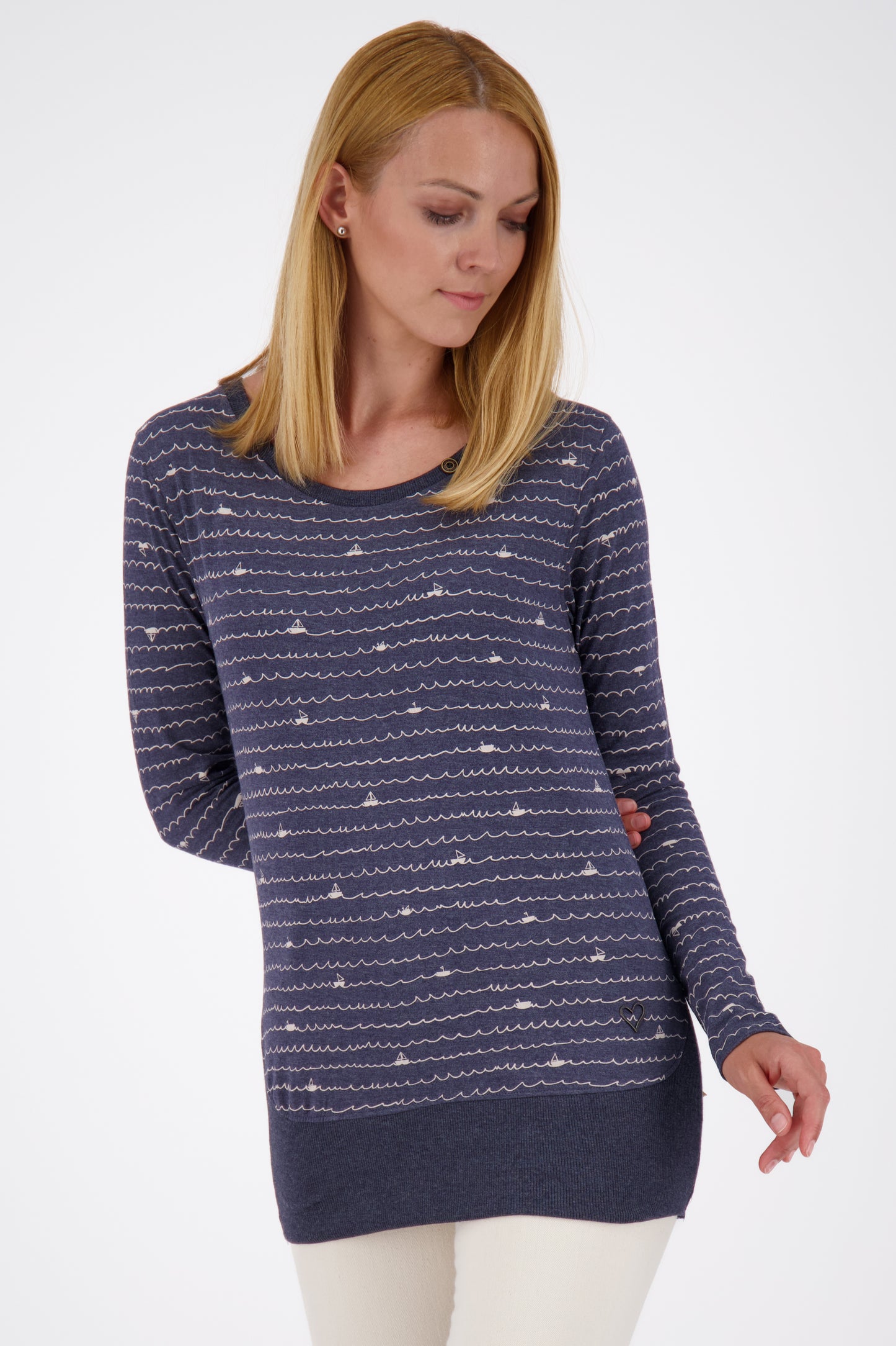 Damen-Langarmshirt ConnyAK B farbenfroh und klassisch Dunkelblau