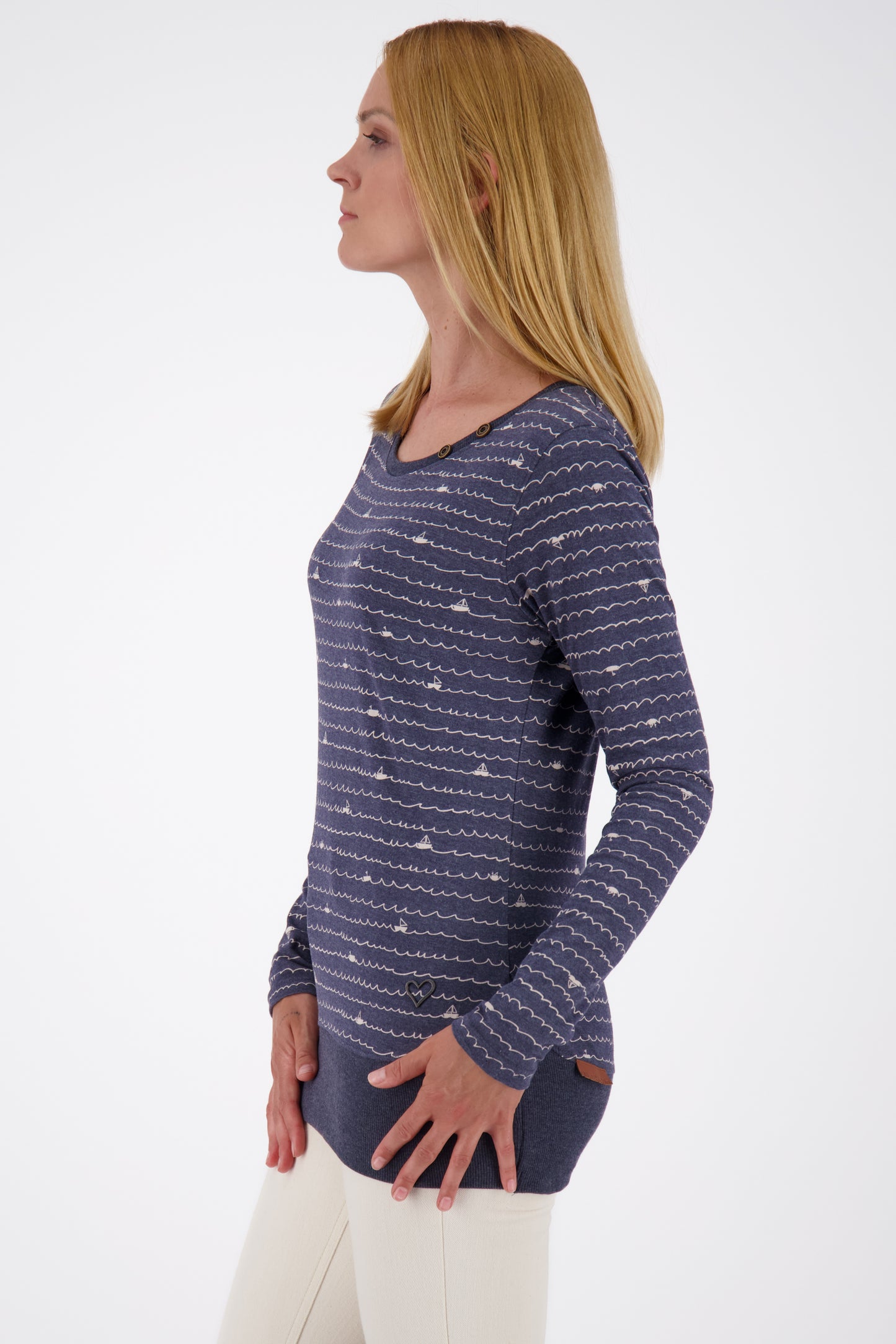 Damen-Langarmshirt ConnyAK B farbenfroh und klassisch Dunkelblau