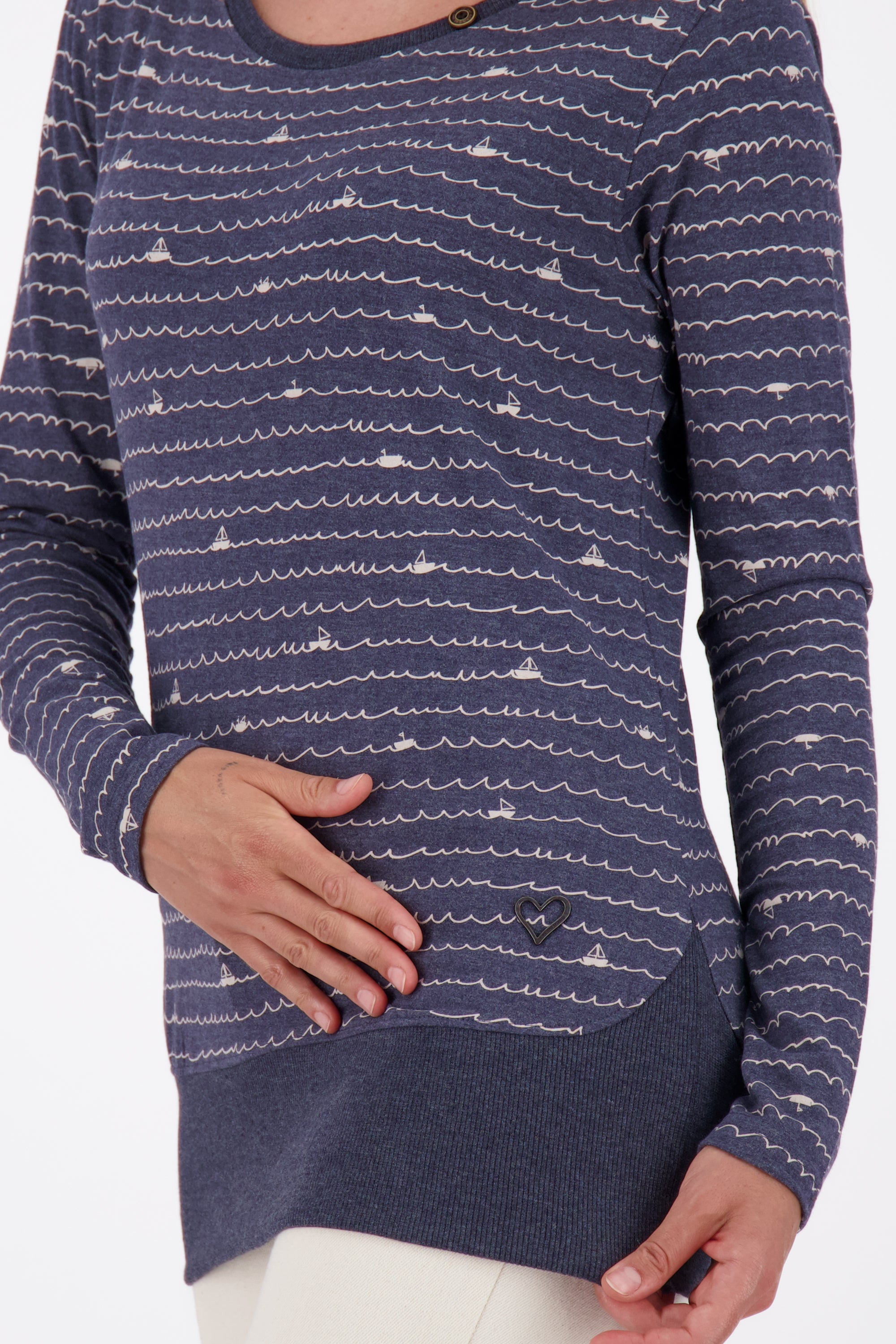 Damen-Langarmshirt ConnyAK B farbenfroh und klassisch Dunkelblau