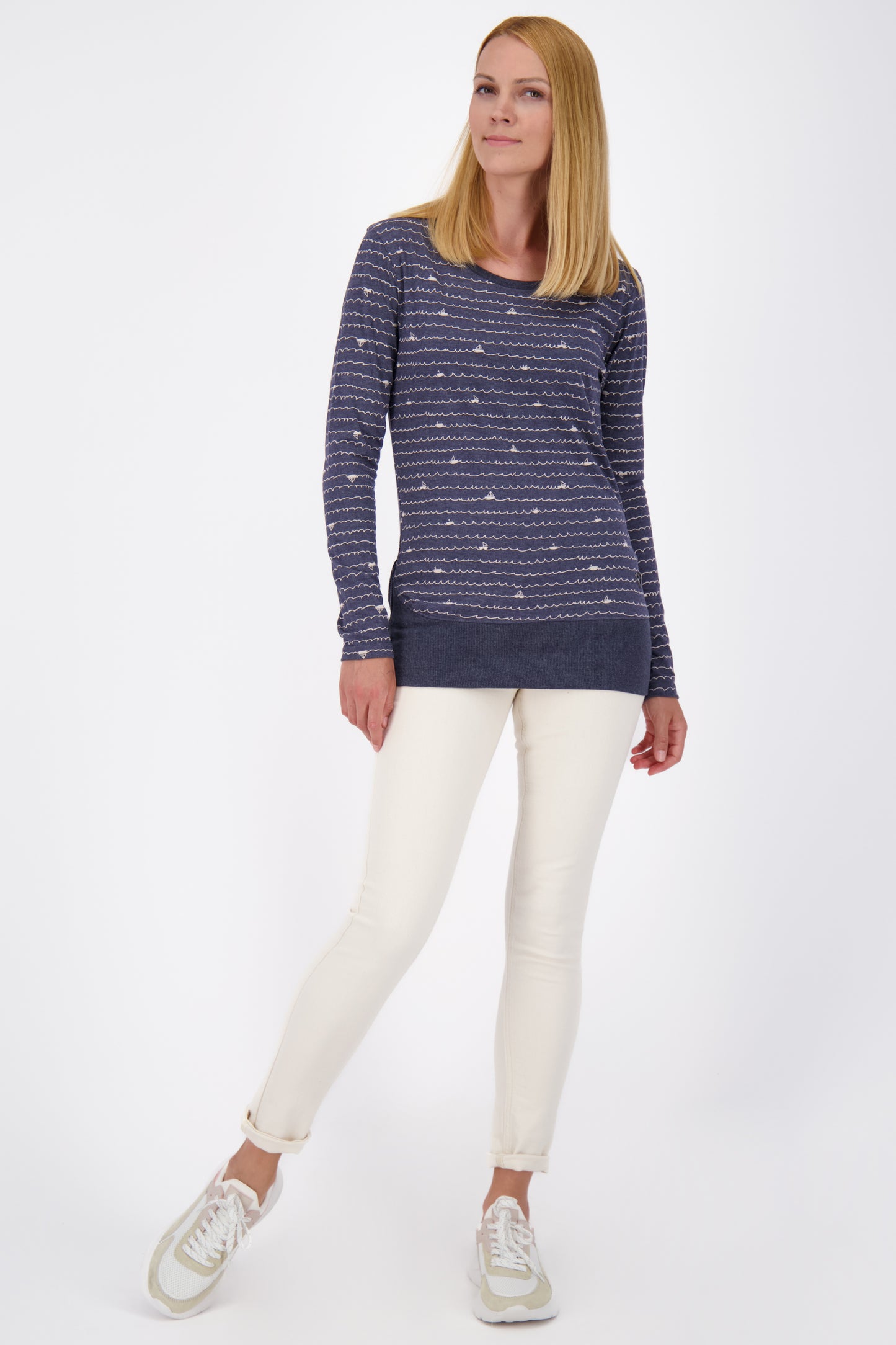 Damen-Langarmshirt ConnyAK B farbenfroh und klassisch Dunkelblau