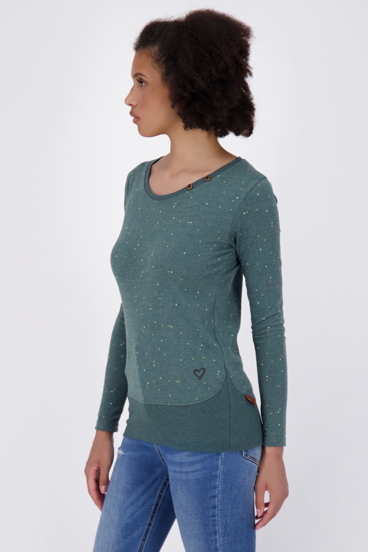 Damen-Langarmshirt ConnyAK B farbenfroh und klassisch Dunkelgrün