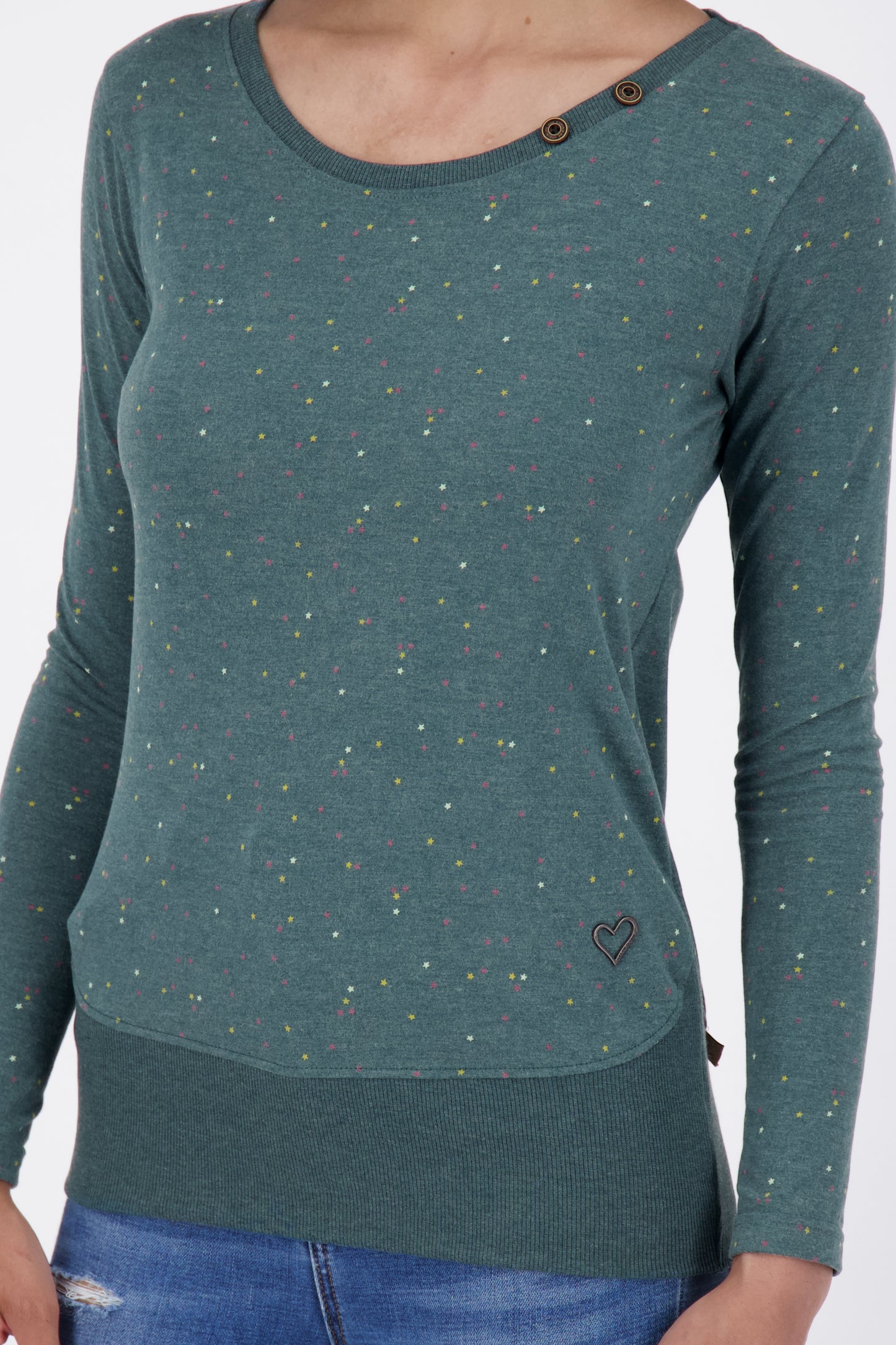 Damen-Langarmshirt ConnyAK B farbenfroh und klassisch Dunkelgrün