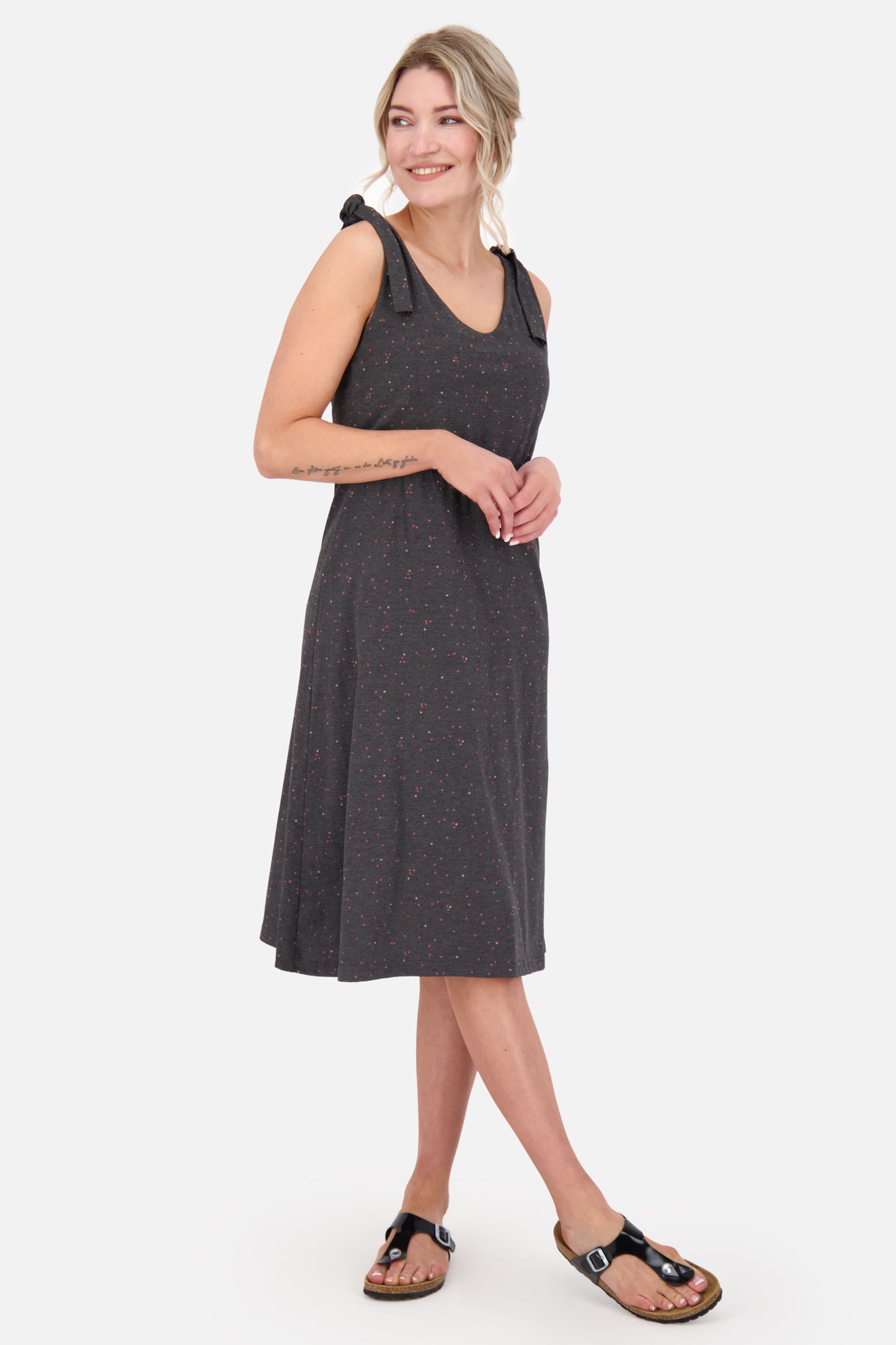 Alife and Kickin Kleid MelinaAK B - raffinierter Rückenansicht Schwarz