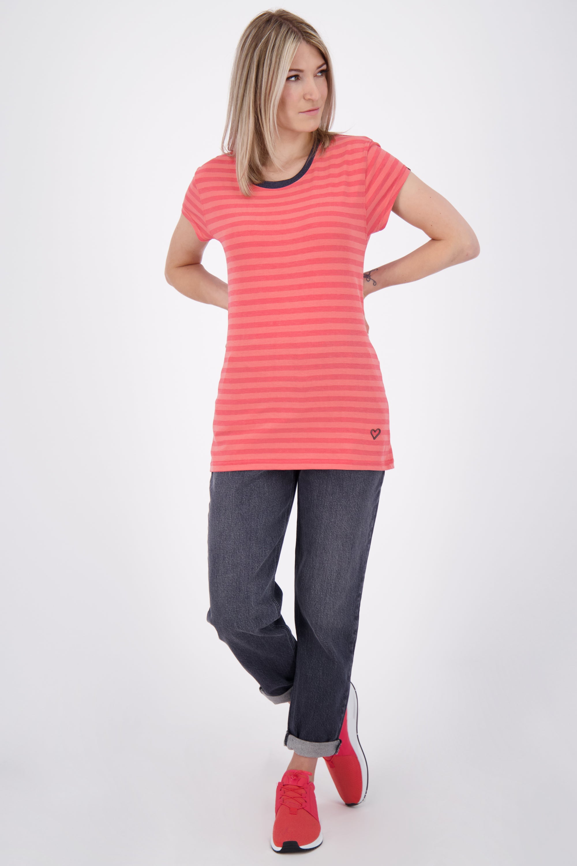 AmandaAK Z das perfekte gestreifte Sommershirt für Damen Rot