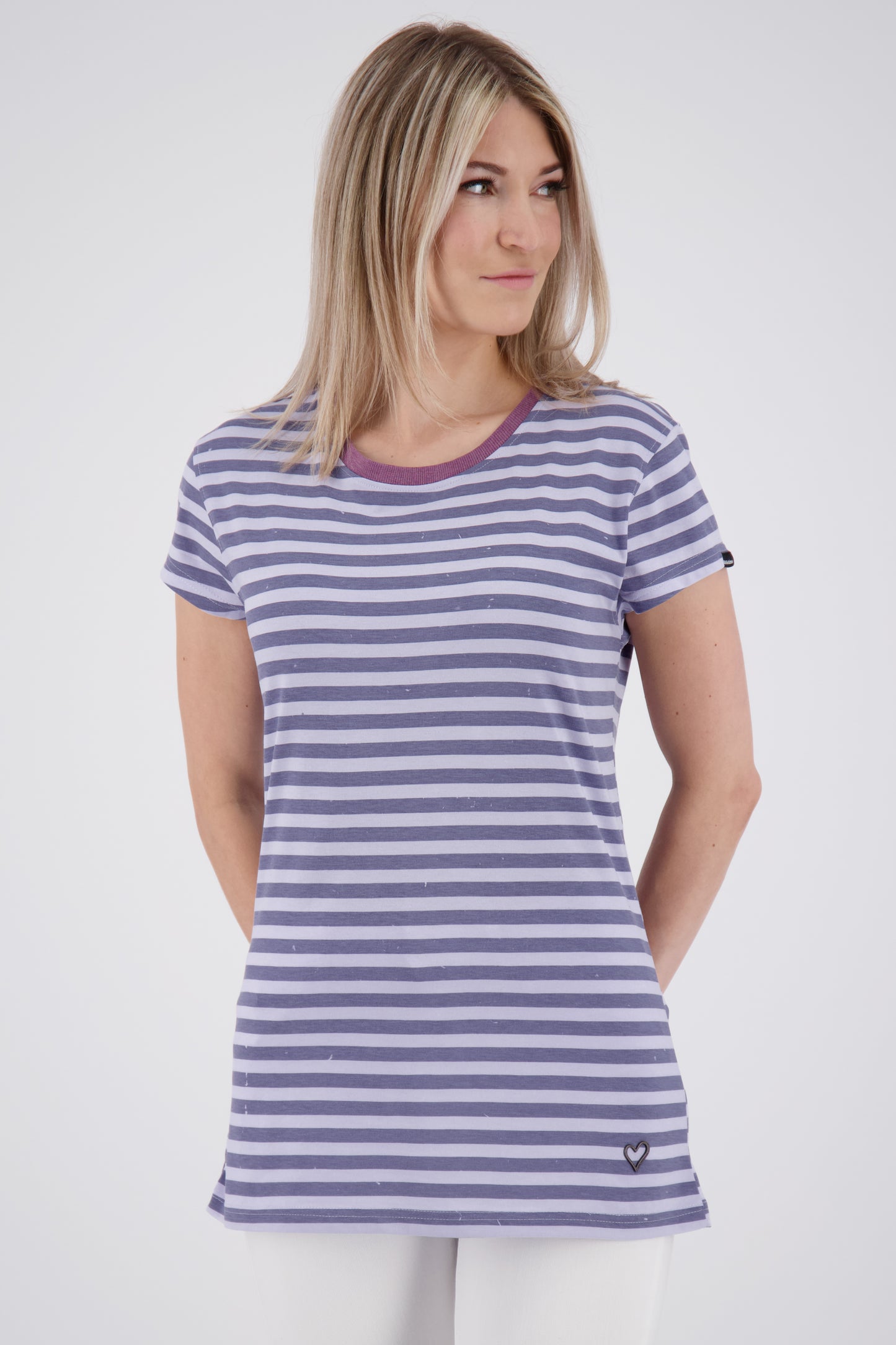 AmandaAK Z das perfekte gestreifte Sommershirt für Damen Violett