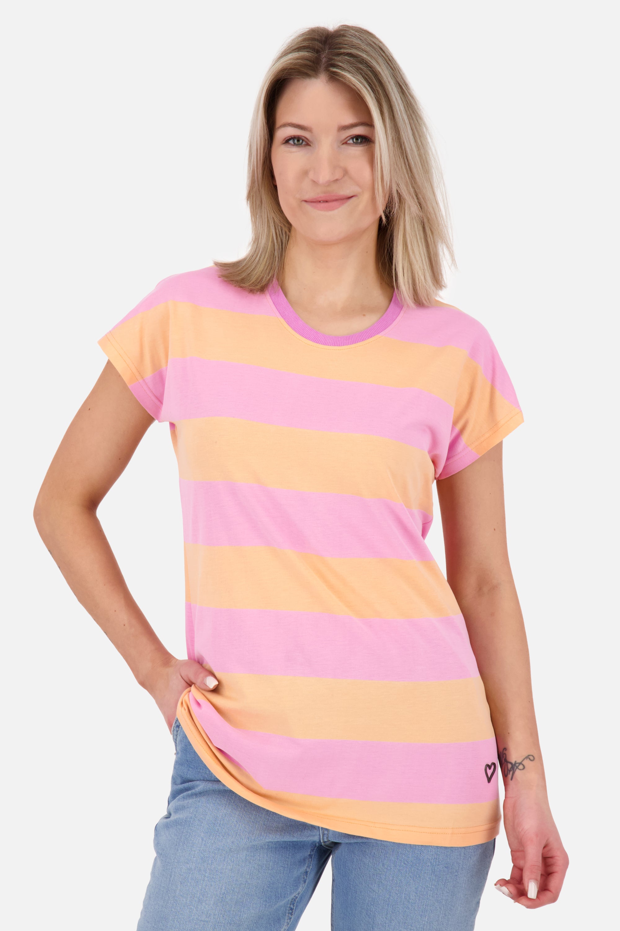 AmandaAK Z das perfekte gestreifte Sommershirt für Damen Orange