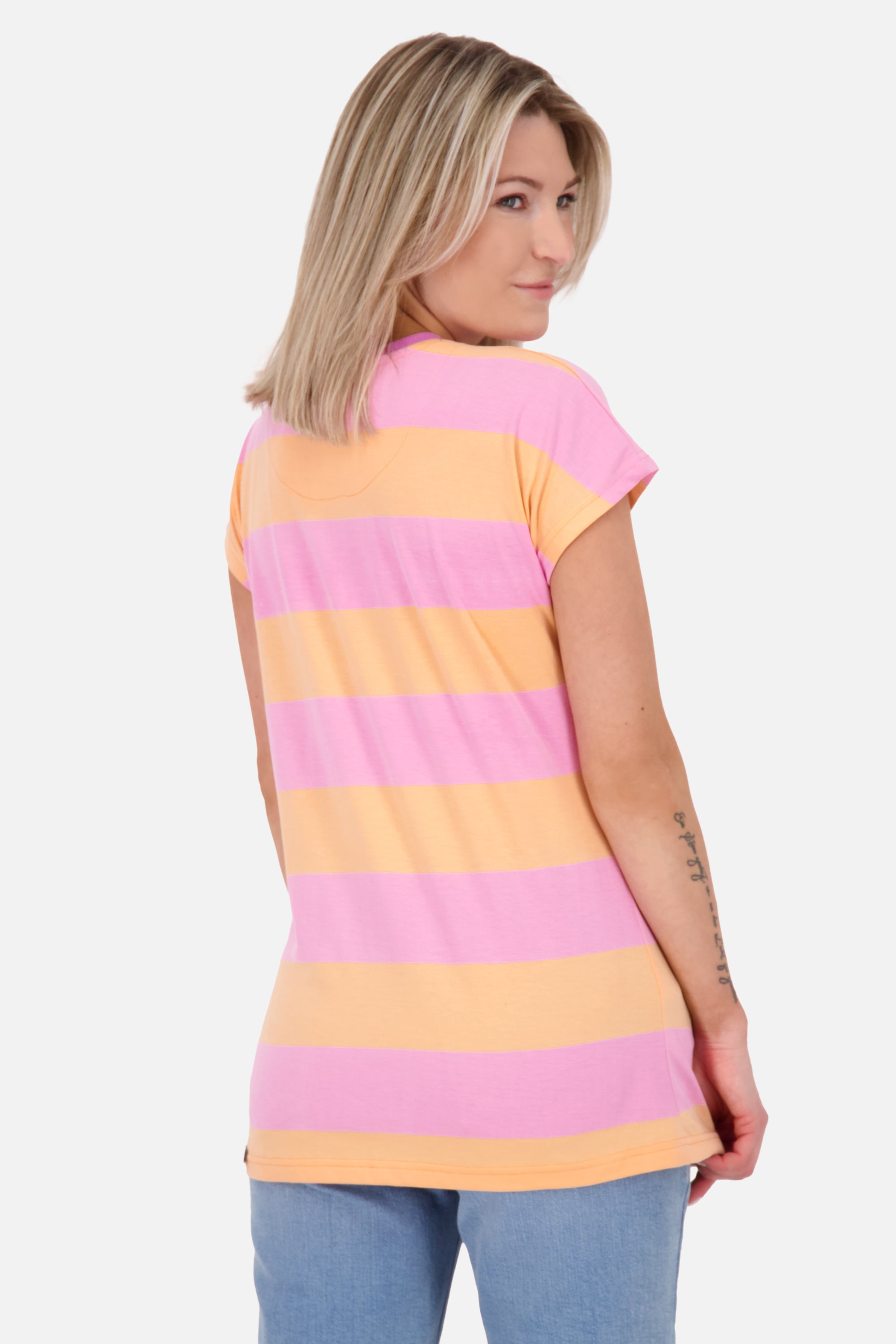 AmandaAK Z das perfekte gestreifte Sommershirt für Damen Orange