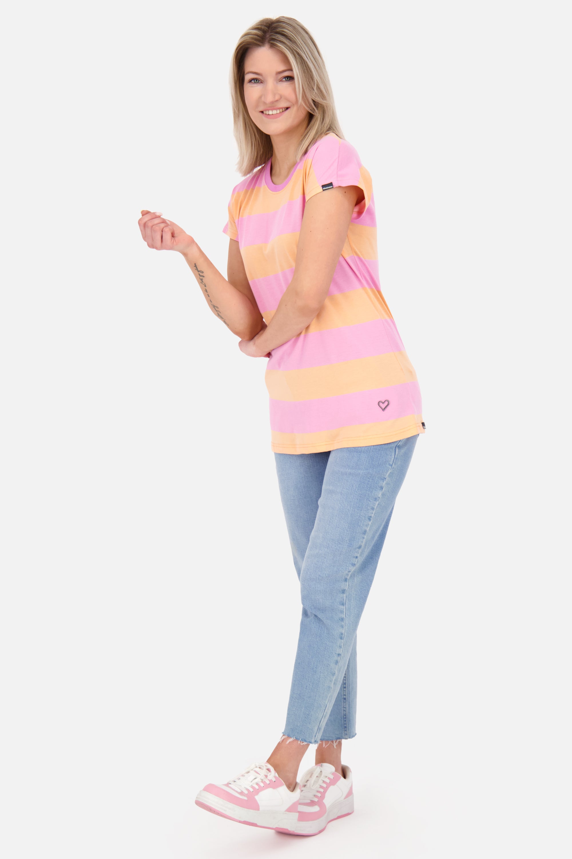 AmandaAK Z das perfekte gestreifte Sommershirt für Damen Orange