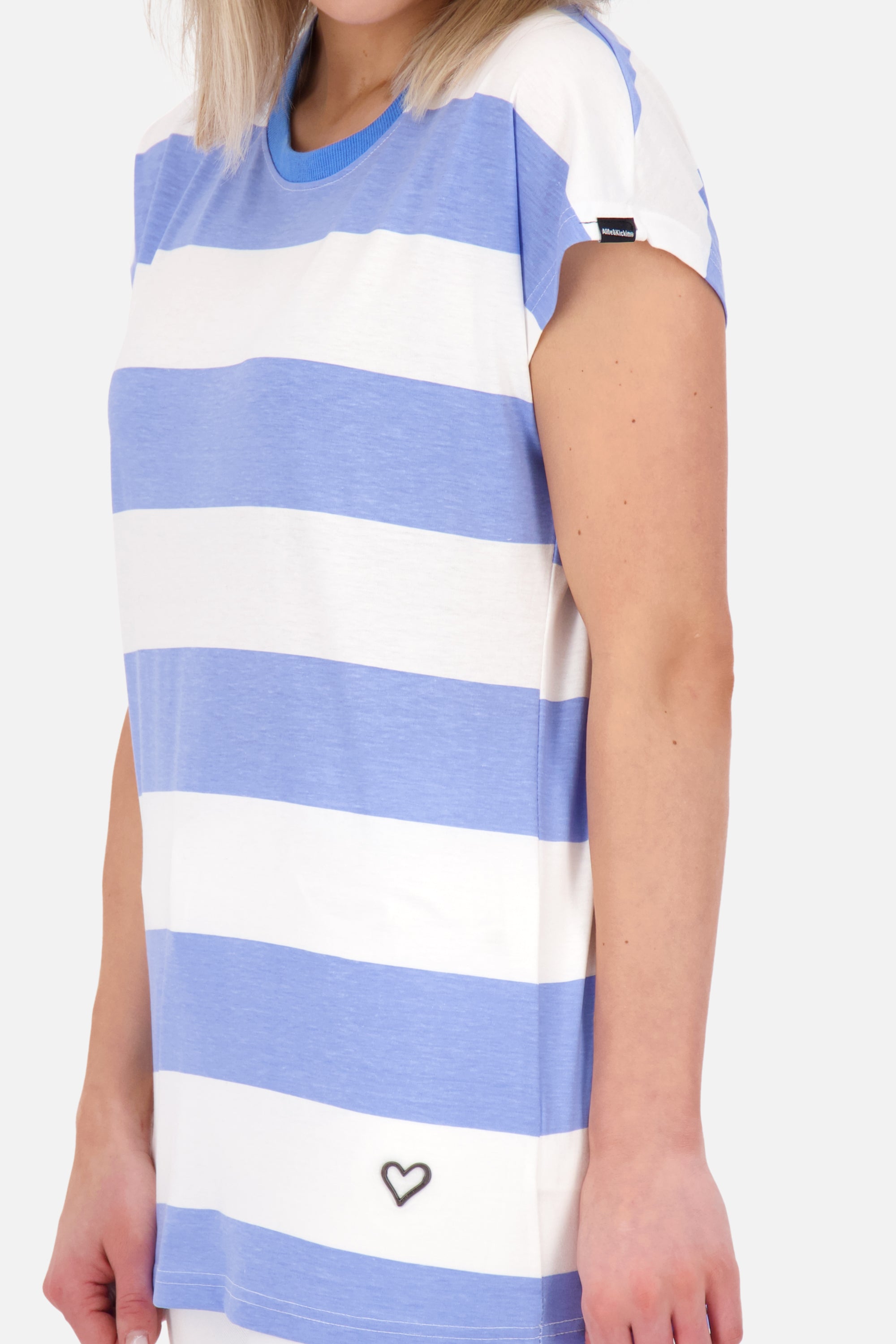 AmandaAK Z das perfekte gestreifte Sommershirt für Damen Hellblau