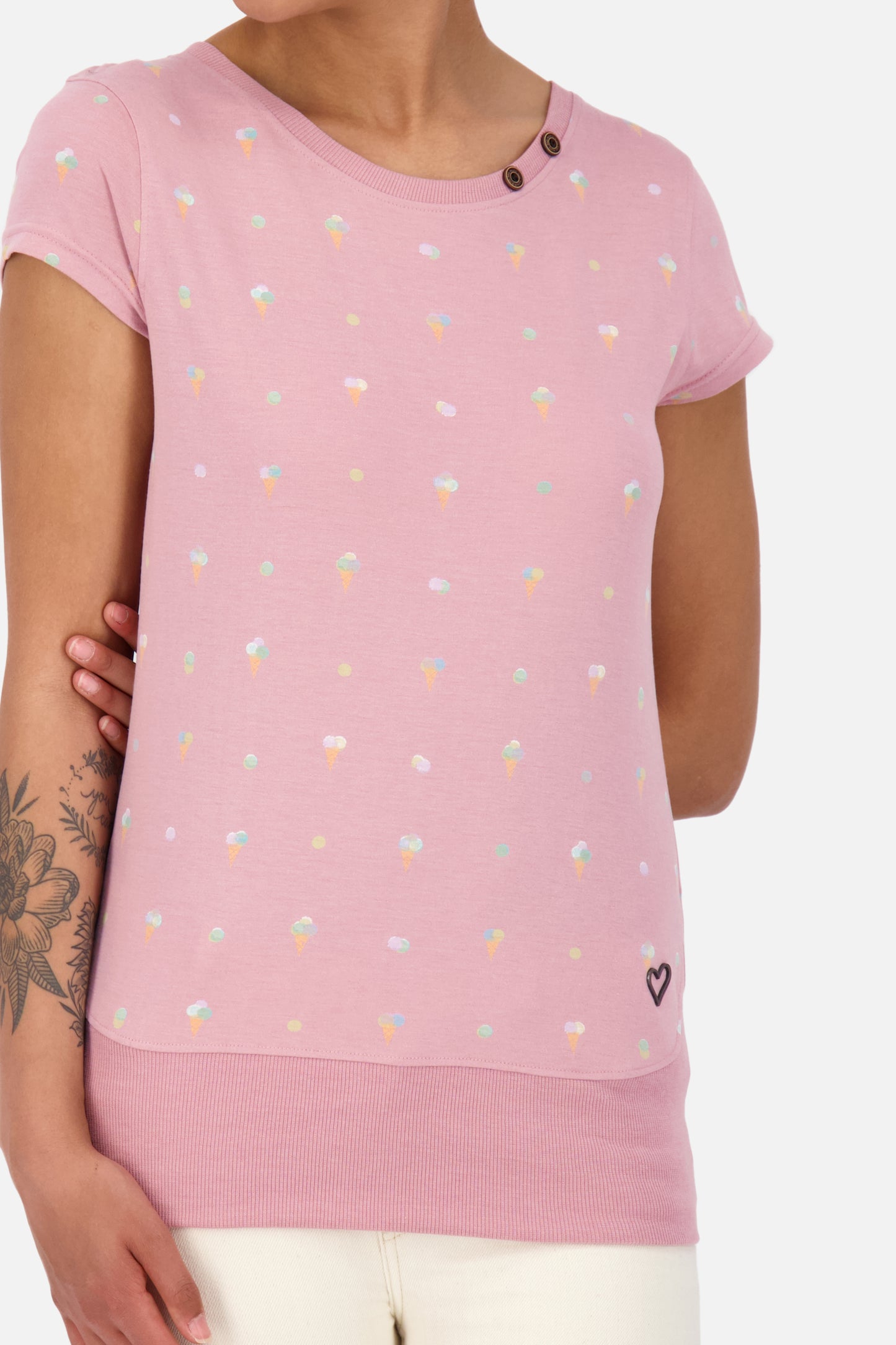 Damen T-Shirt CocoAK Z im maritimen Streifenmuster Rosa