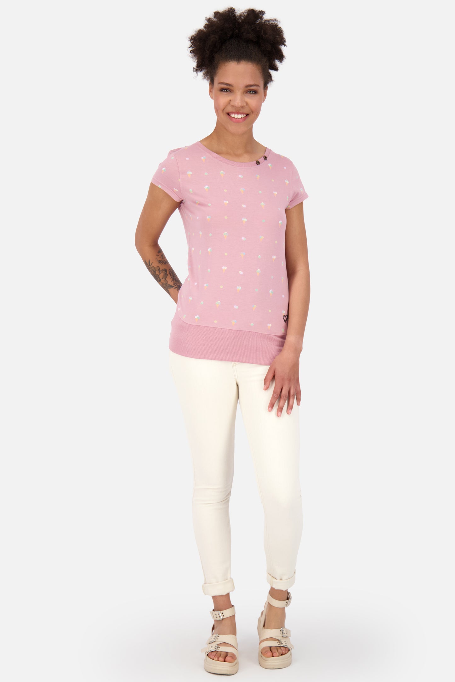 Damen T-Shirt CocoAK Z im maritimen Streifenmuster Rosa