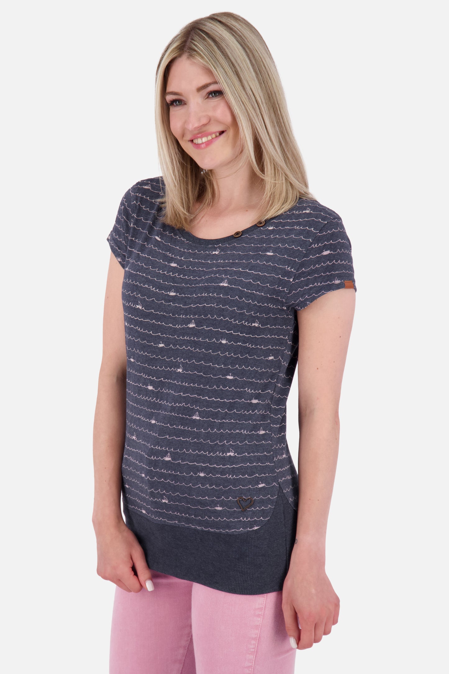 Damen T-Shirt CocoAK Z im maritimen Streifenmuster Dunkelblau