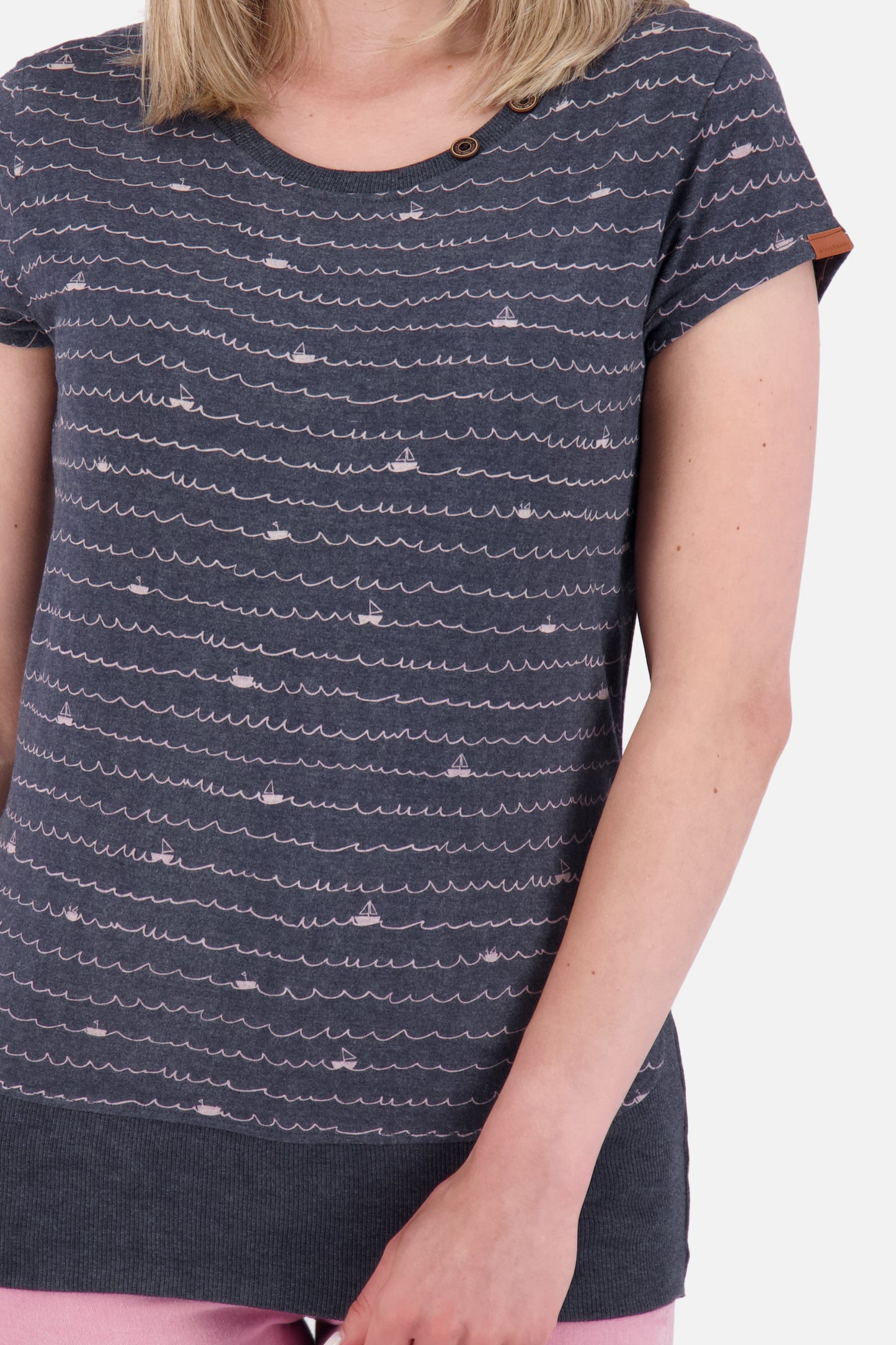 Damen T-Shirt CocoAK Z im maritimen Streifenmuster Dunkelblau