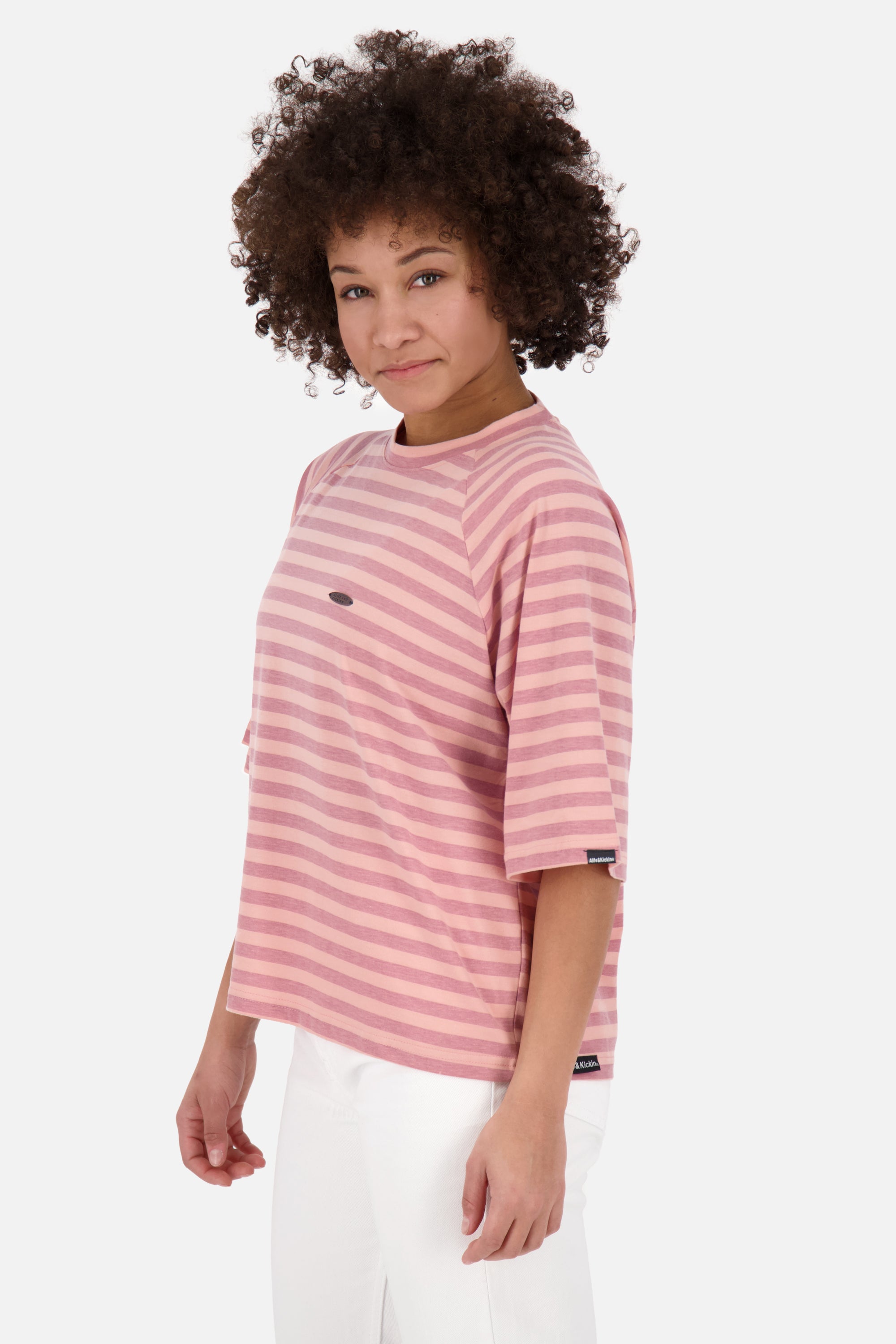 RubyAK Z - ein maritimes T-Shirt mit Streifen für Damen Rosa