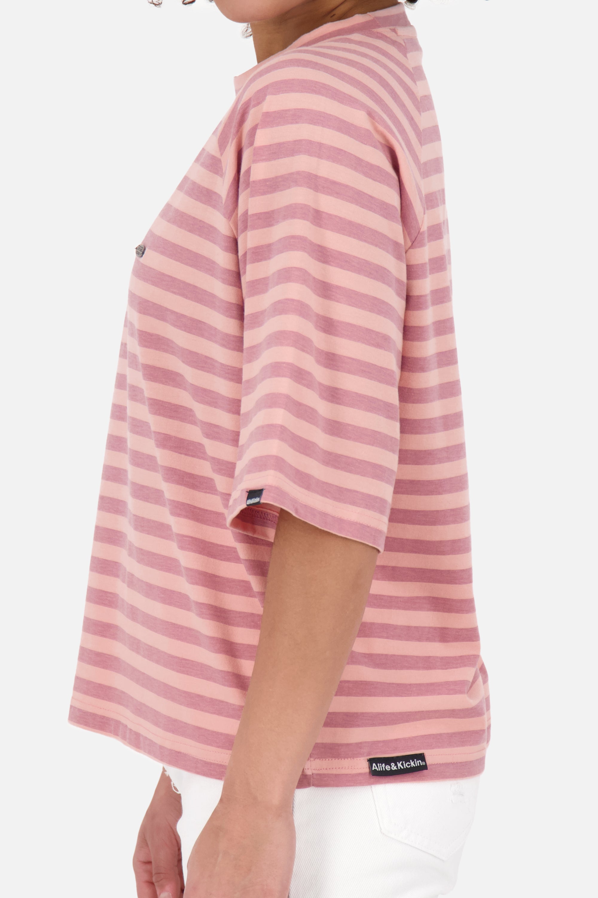 RubyAK Z - ein maritimes T-Shirt mit Streifen für Damen Rosa