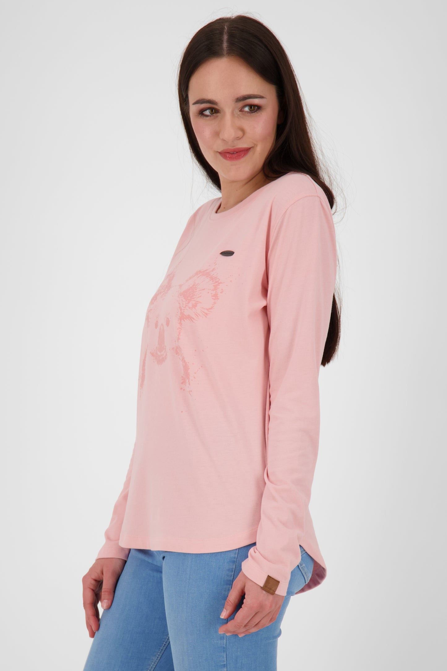 Damen Longsleeve mit LeaAK C Print - Be different! Rosa