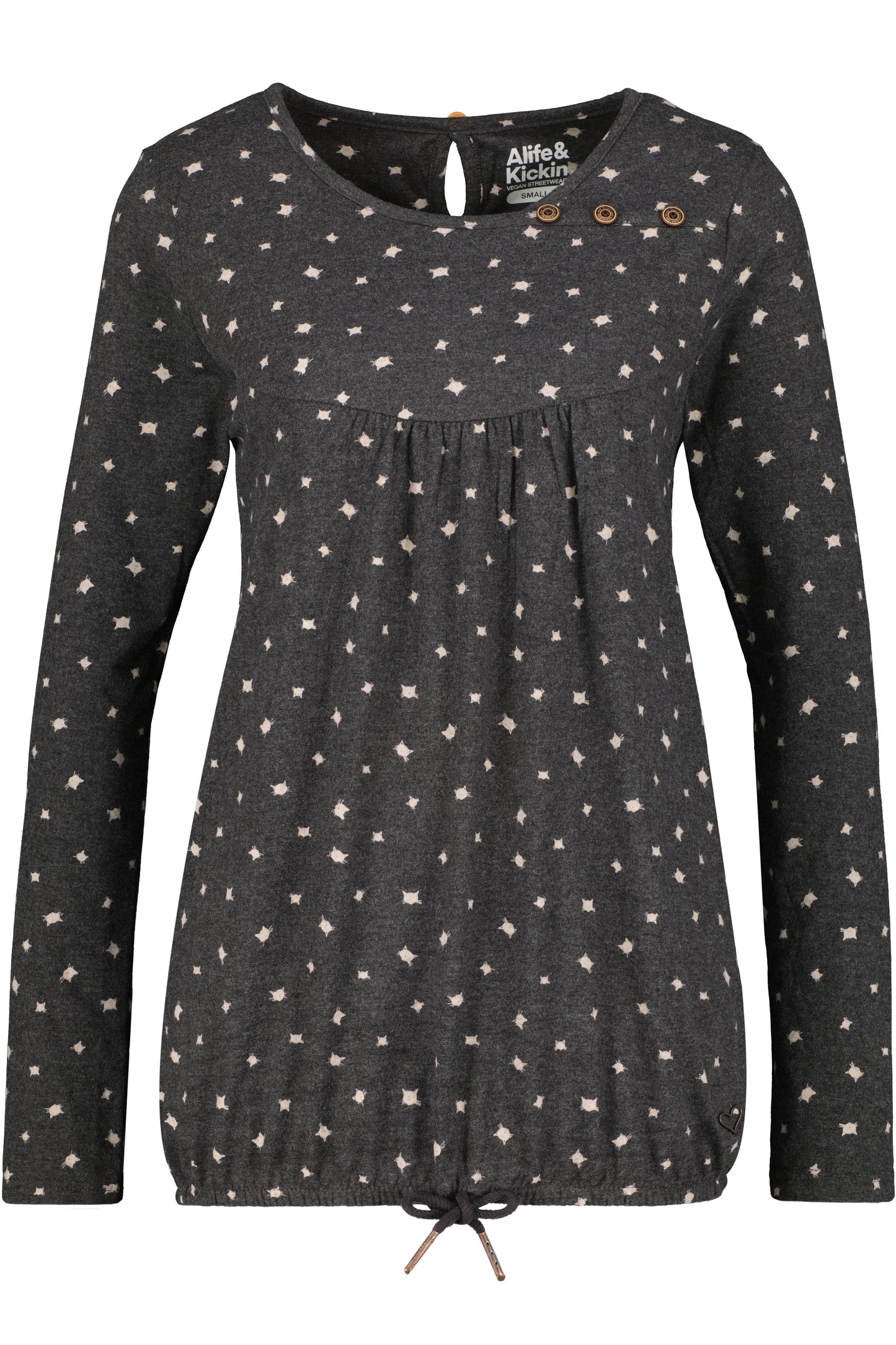 Das neue MiaAK B Langarmshirt für Damen mit trendigem Muster Schwarz