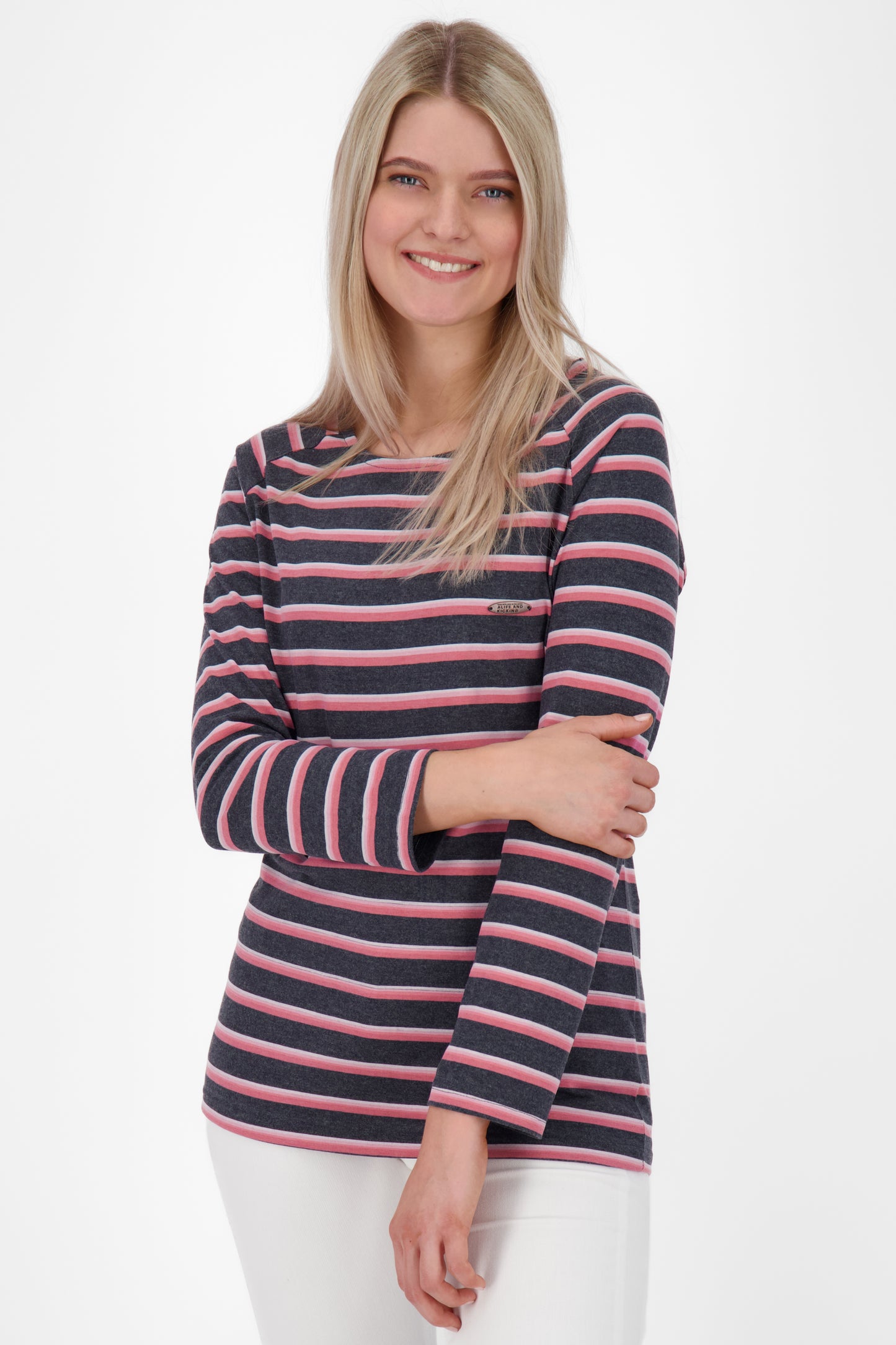 Maritime Eleganz - Damen Langarmshirt VickyAK Dunkelblau