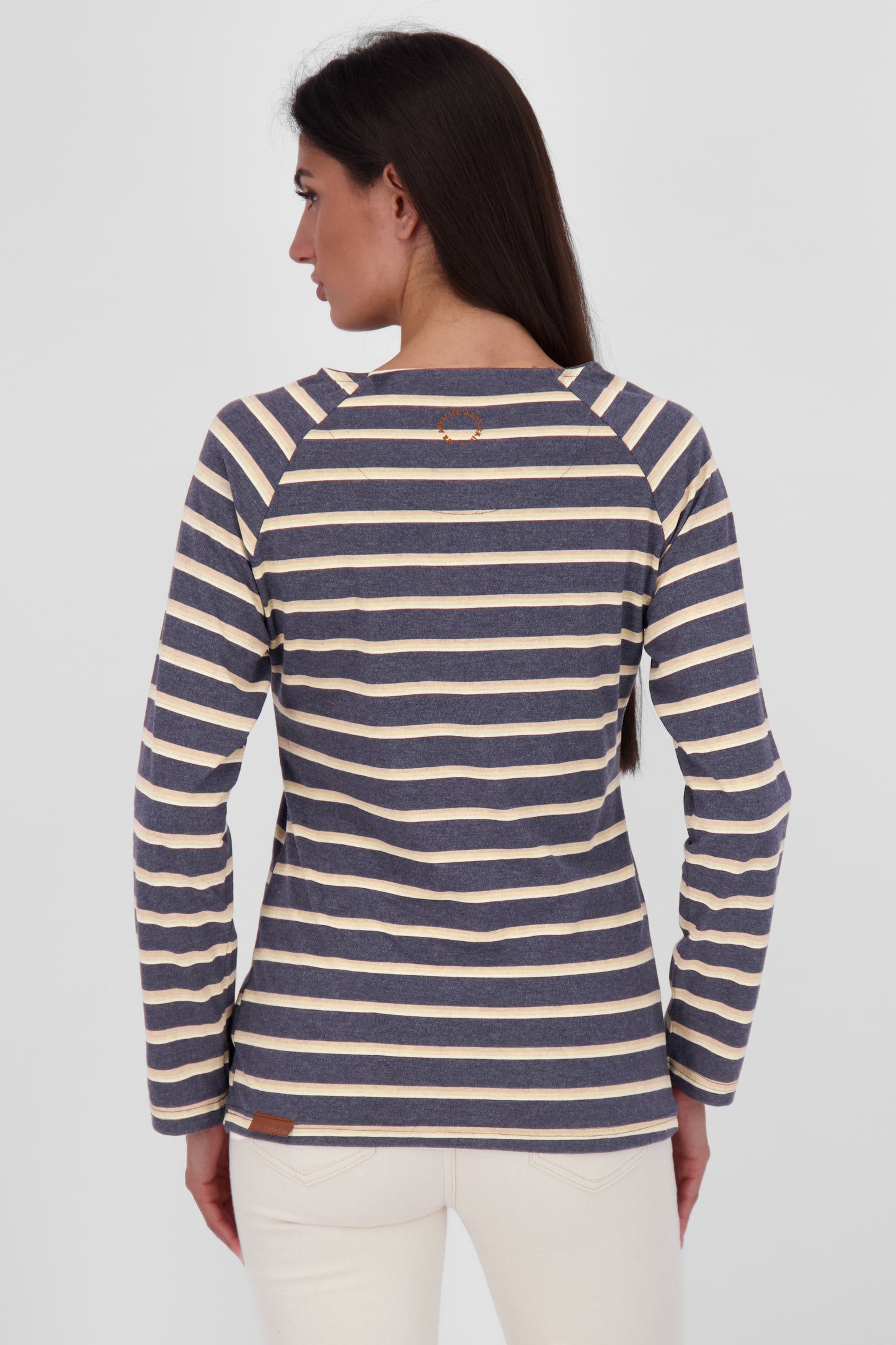 Maritimes Flair - Das Damen Langarmshirt VickyAK Z mit Streifen Dunkelblau