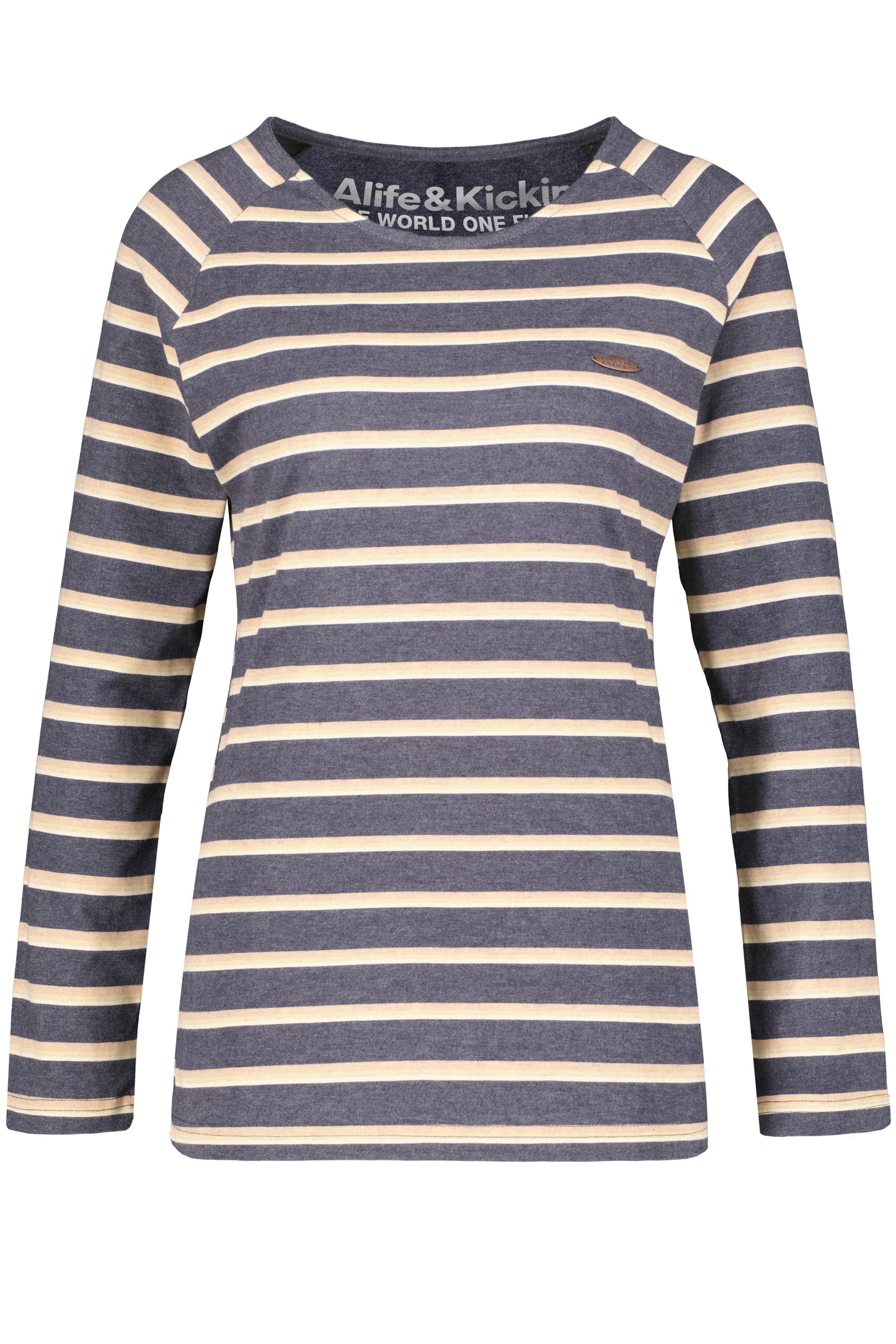 Maritimes Flair - Das Damen Langarmshirt VickyAK Z mit Streifen Dunkelblau