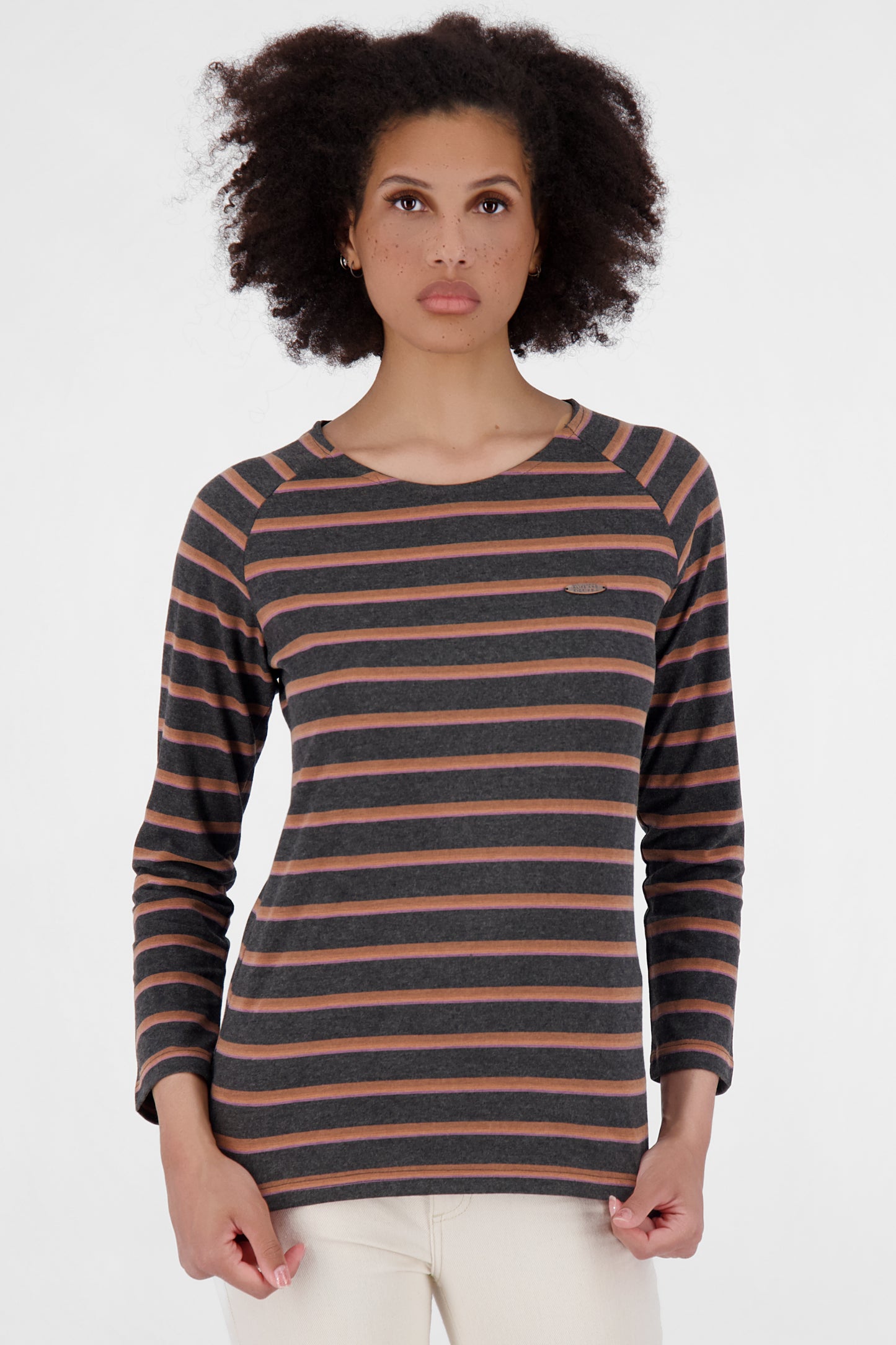 Maritimes Flair - Das Damen Langarmshirt VickyAK Z mit Streifen Schwarz
