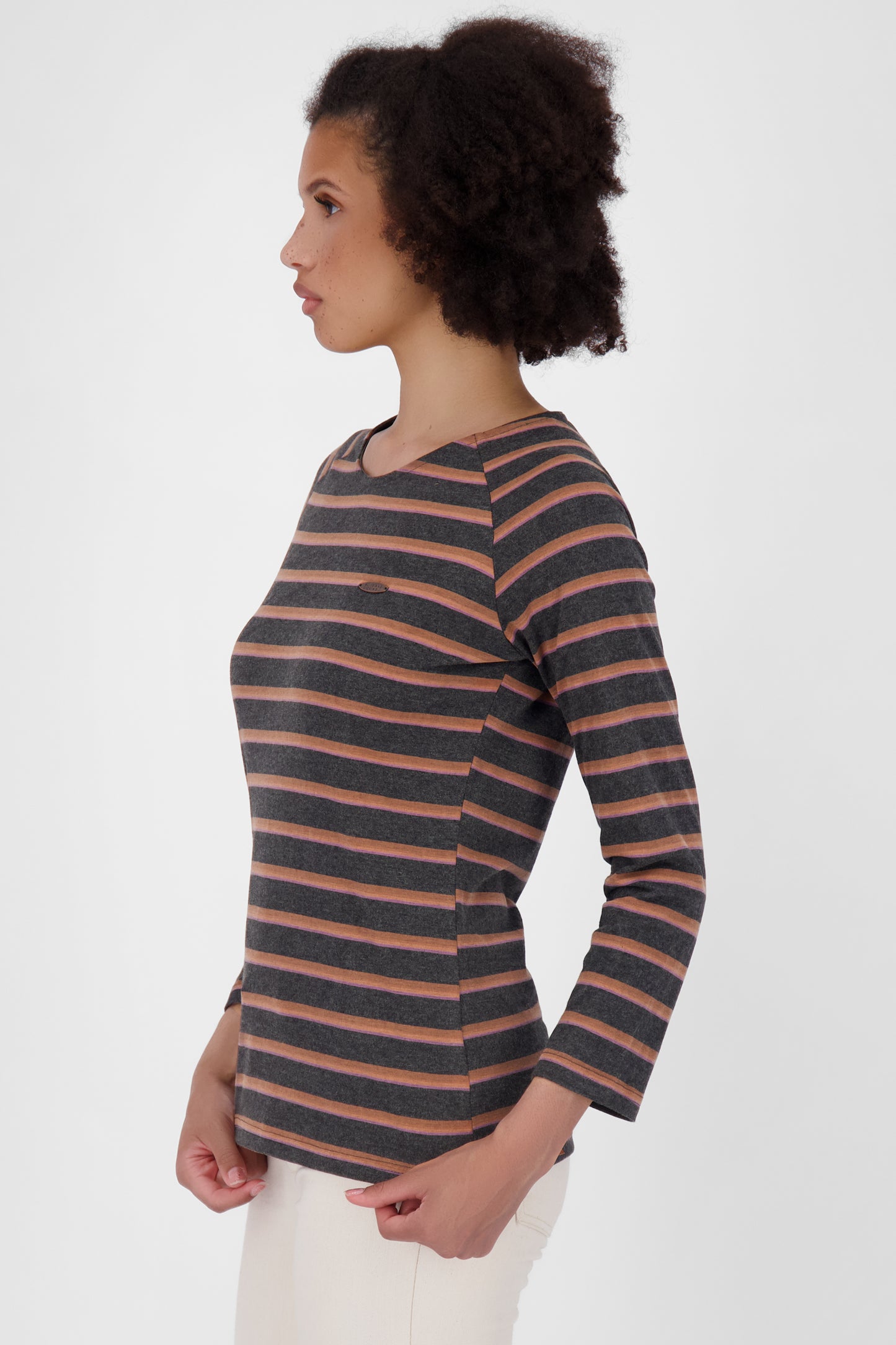 Maritimes Flair - Das Damen Langarmshirt VickyAK Z mit Streifen Schwarz