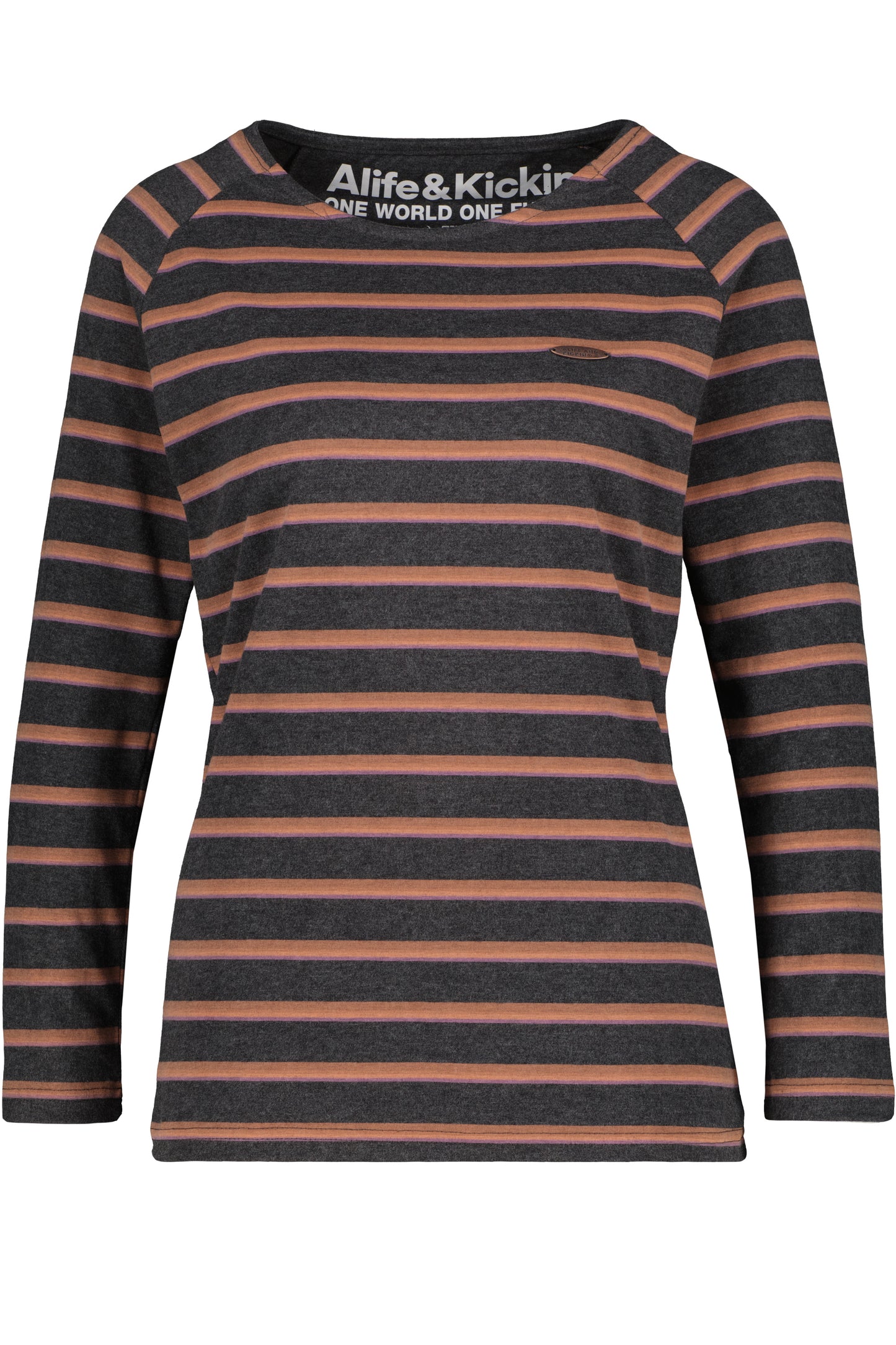 Maritimes Flair - Das Damen Langarmshirt VickyAK Z mit Streifen Schwarz