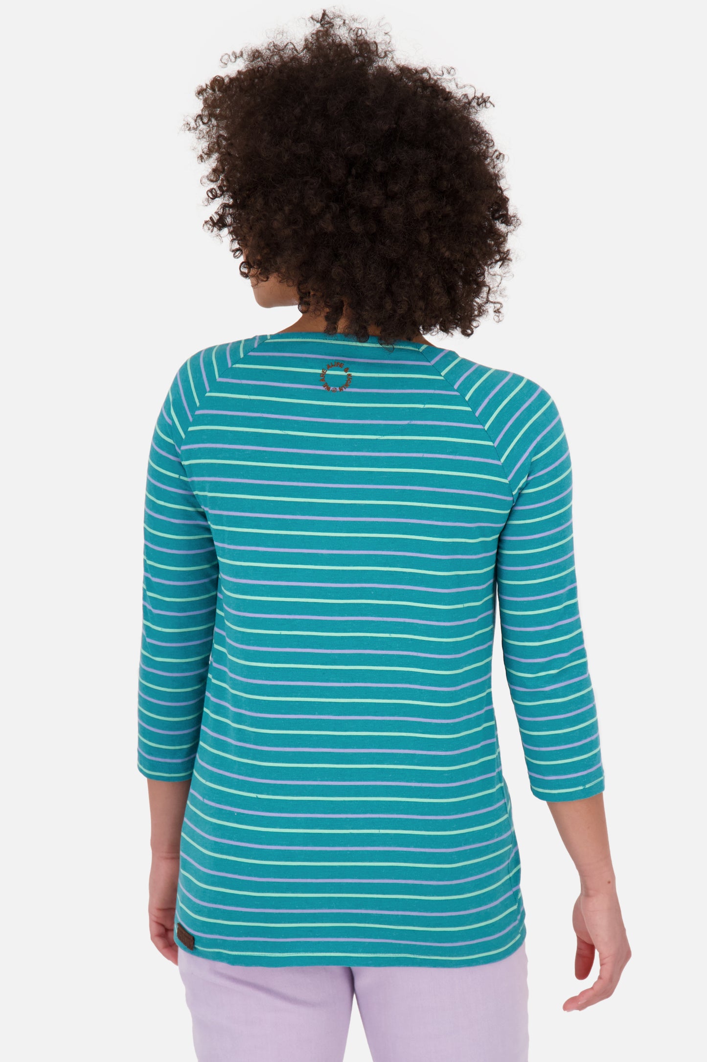 Streifenliebe - VickyAK Z Damen Langarmshirt in trendigem Design Dunkelgrün