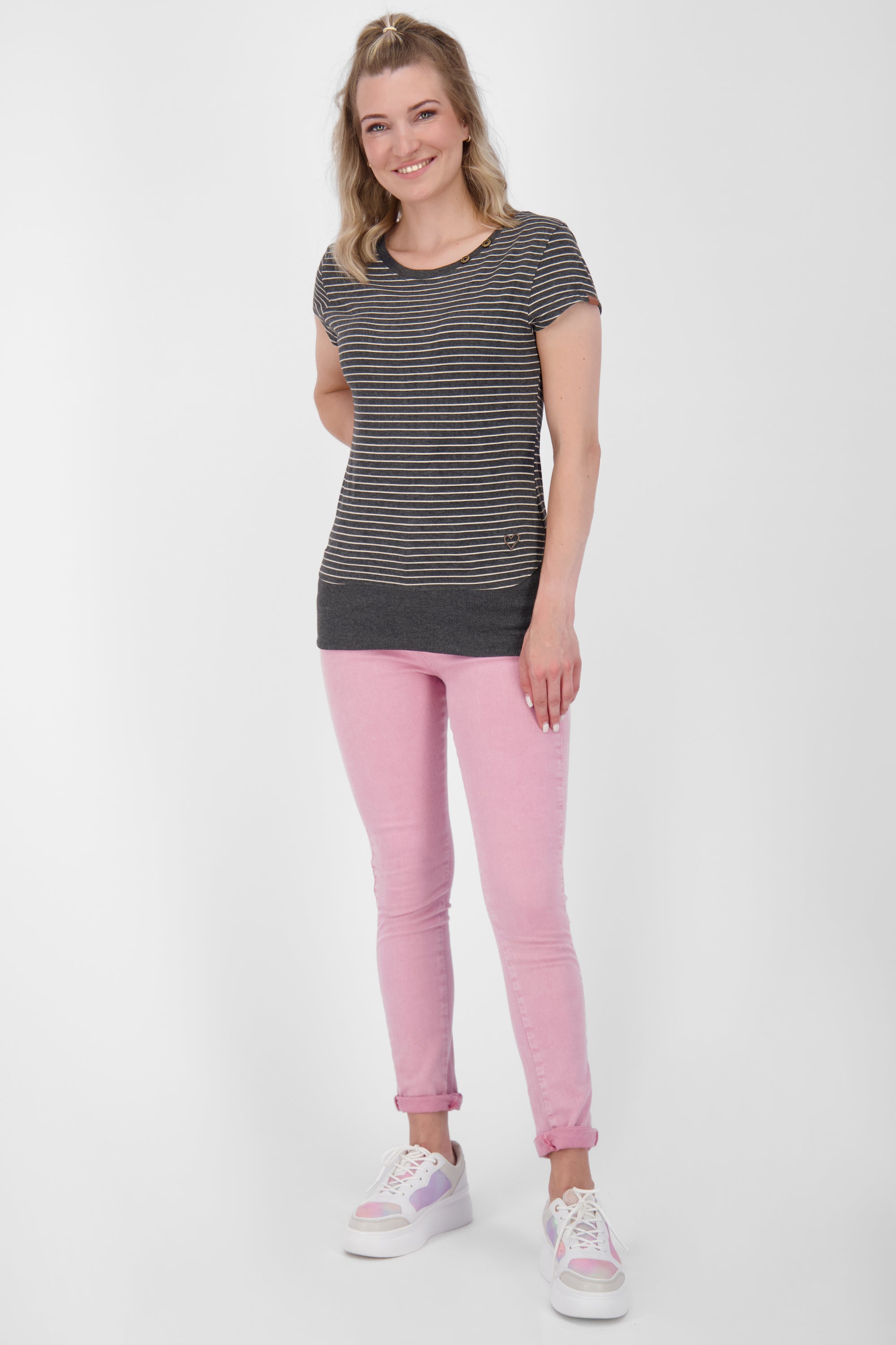 Vielseitig kombinierbares Damen T-Shirt CocoAK Z Schwarz