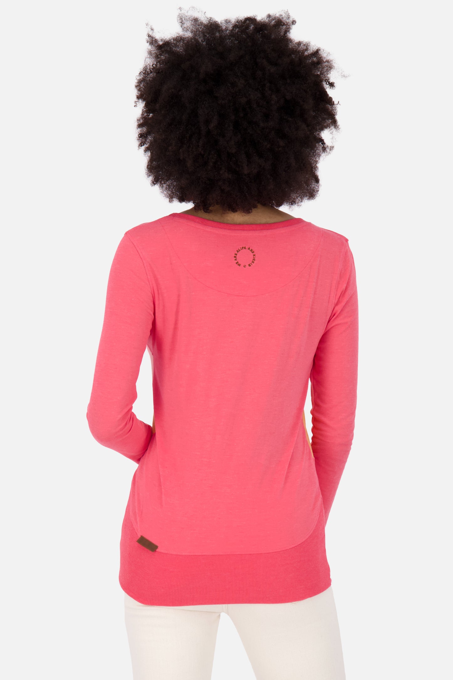 CliaAK A Langarmshirt Damen: Colourblocking-Streifen für einen einzigartigen Look Rot