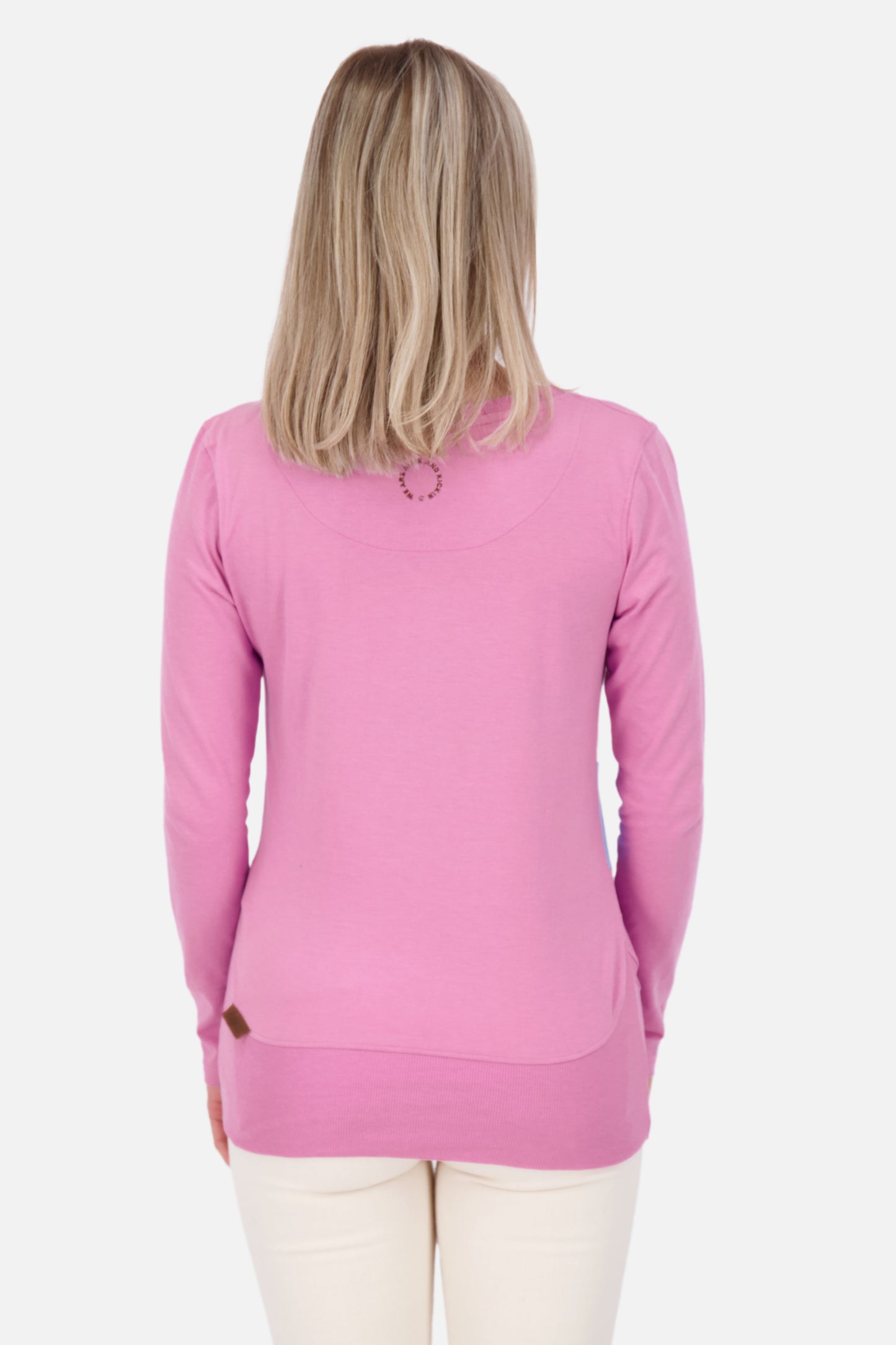 CliaAK A Langarmshirt Damen: Colourblocking-Streifen für einen einzigartigen Look Pink