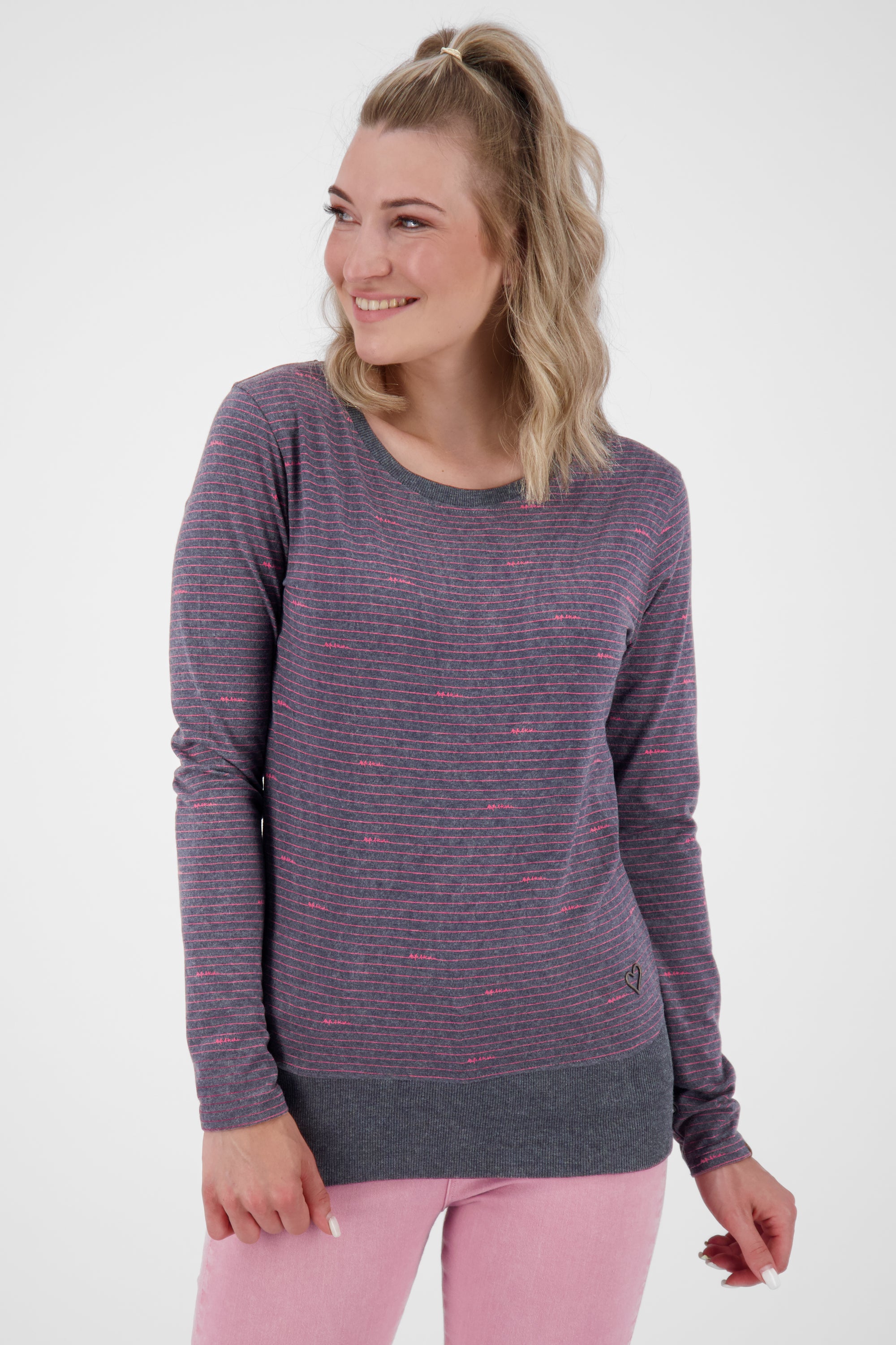 Maritimes Damen Langarmshirt mit Streifen ConnyAK Z Dunkelblau