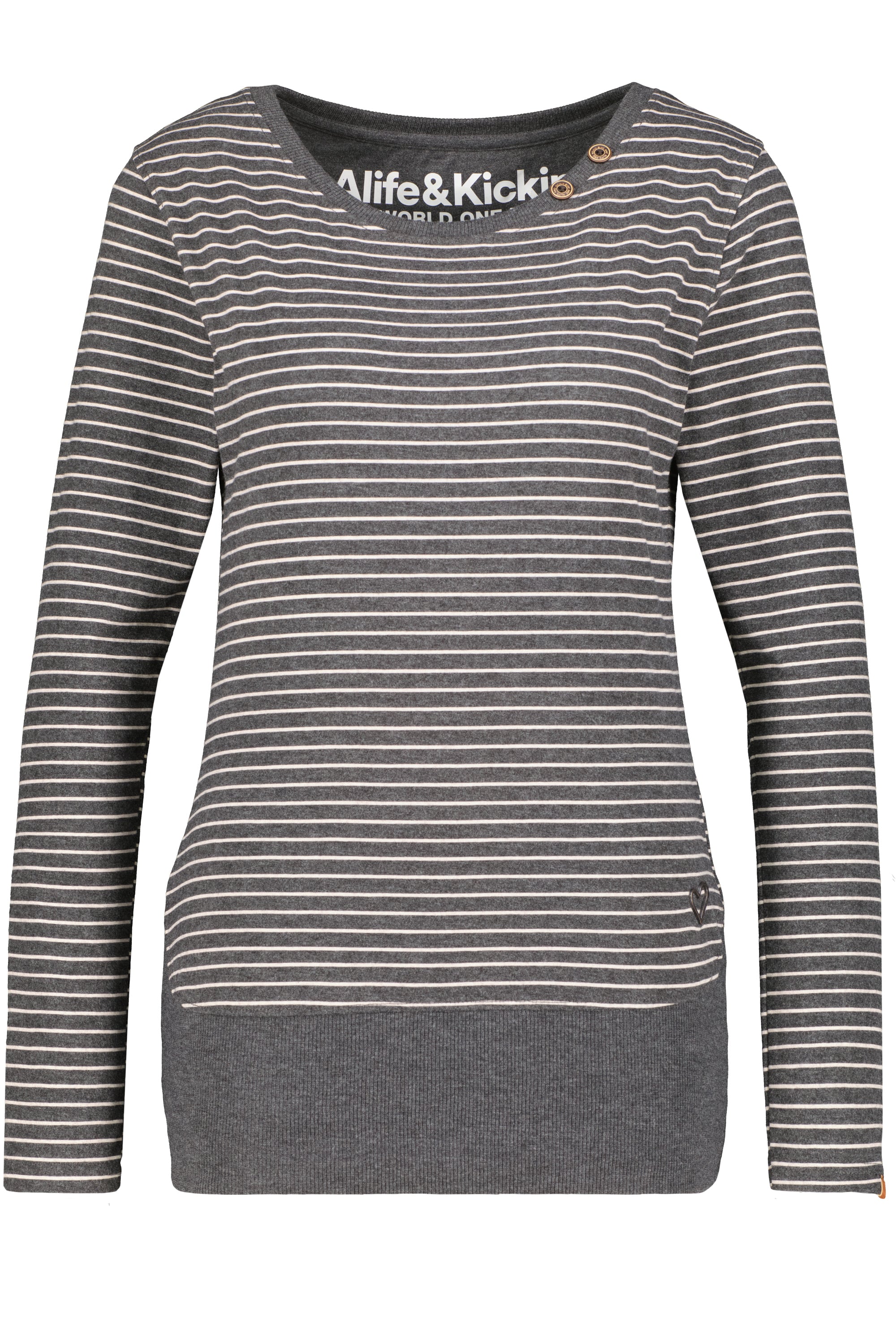 Maritimes Damen Langarmshirt mit Streifen ConnyAK Z Schwarz