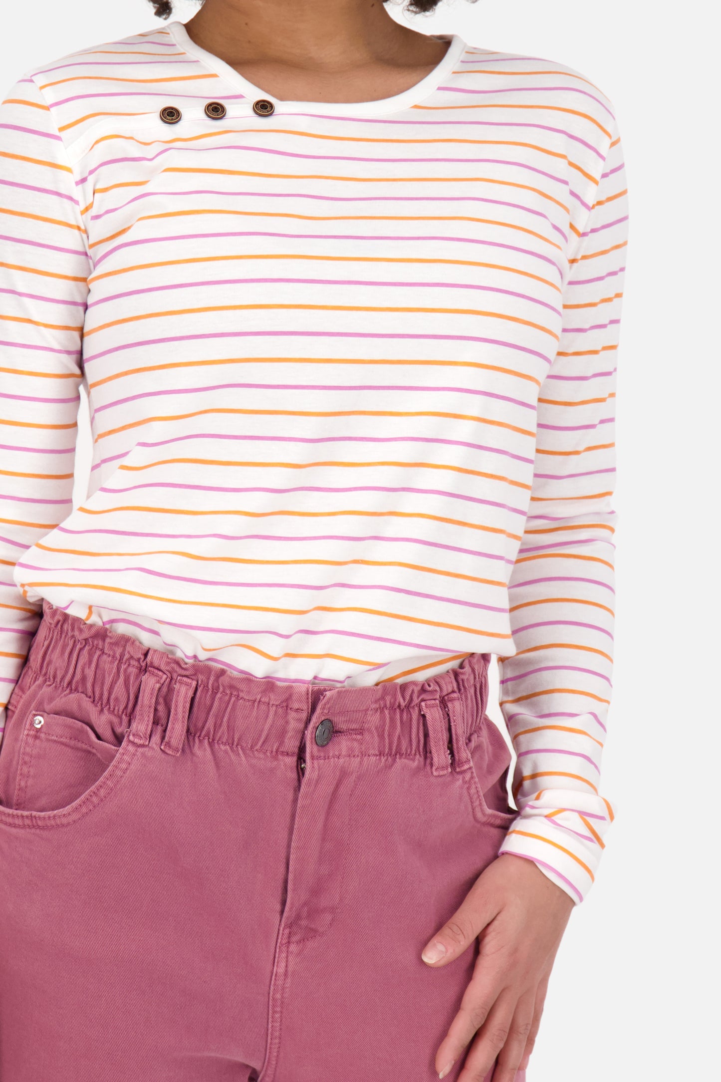 Stilvoll gestreift - Das JanetAK Z Langarmshirt für Damen Weiß