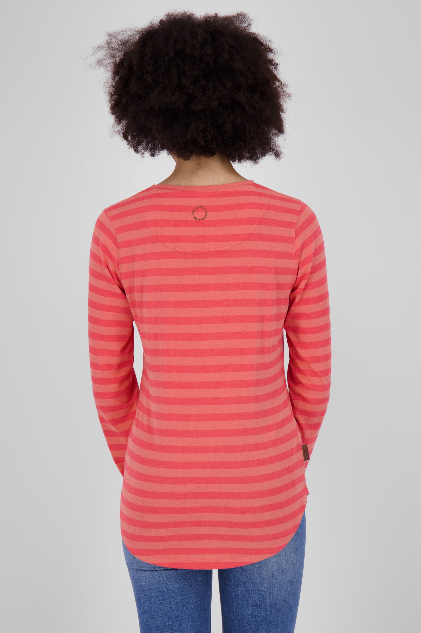 Damen Langarmshirt LeaAK Z mit trendigen Streifen Rot