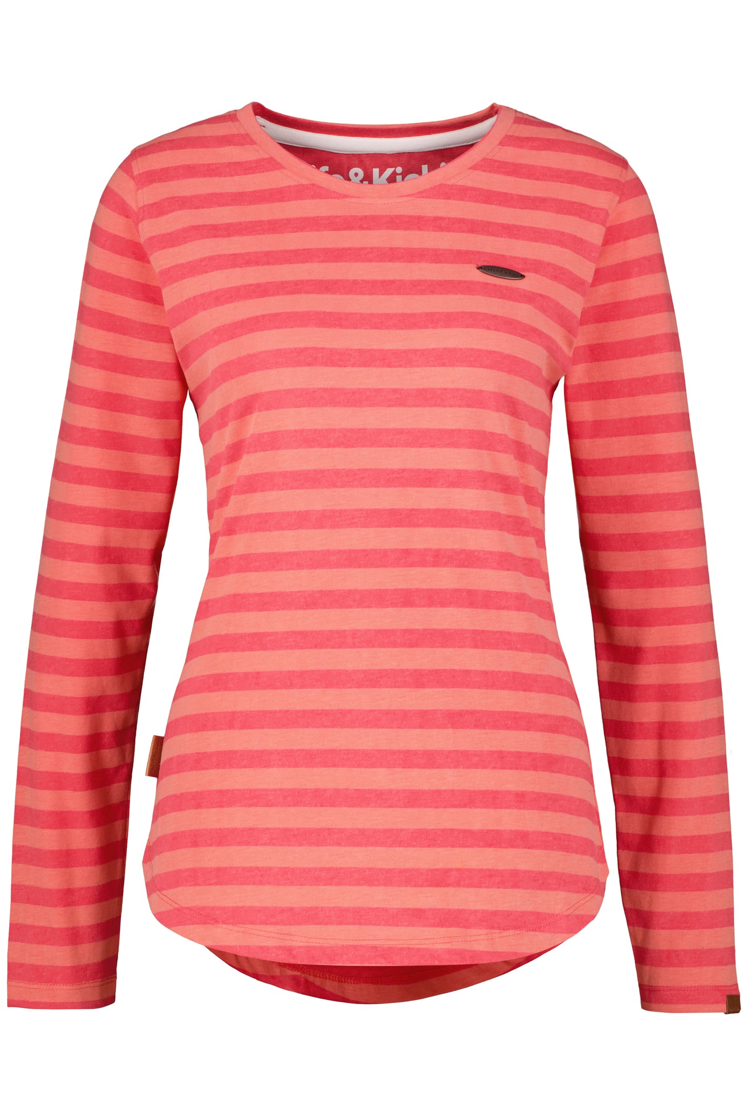 Damen Langarmshirt LeaAK Z mit trendigen Streifen Rot