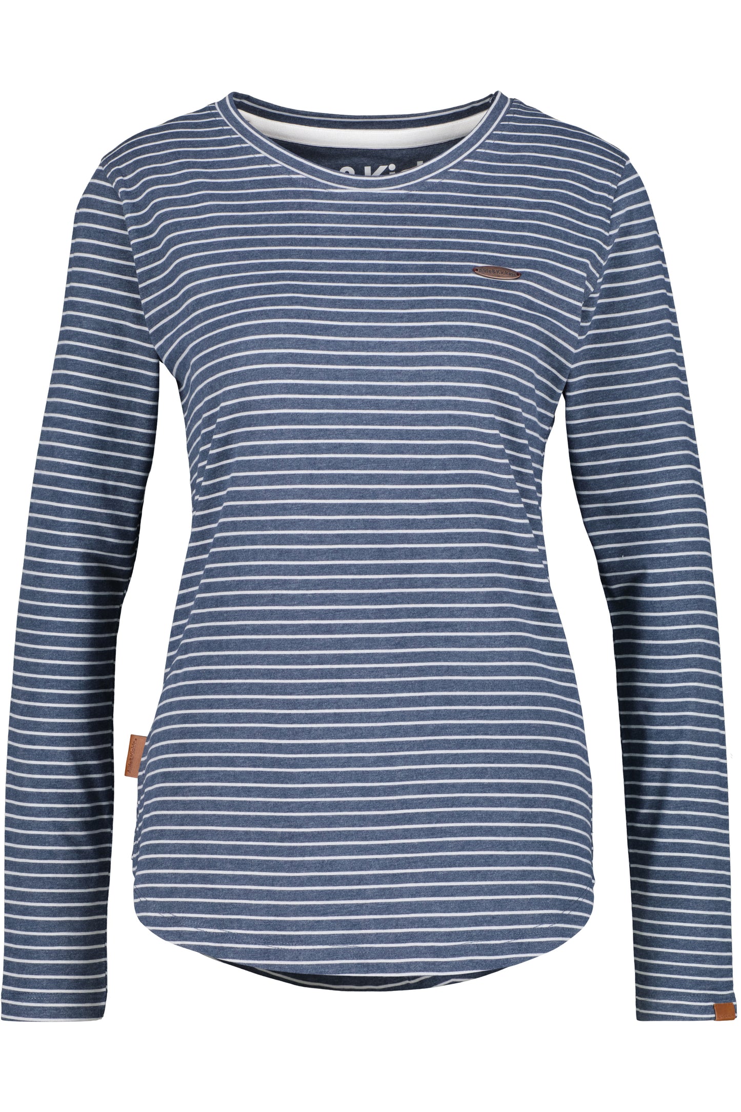 Damen Langarmshirt LeaAK Z mit trendigen Streifen Dunkelblau