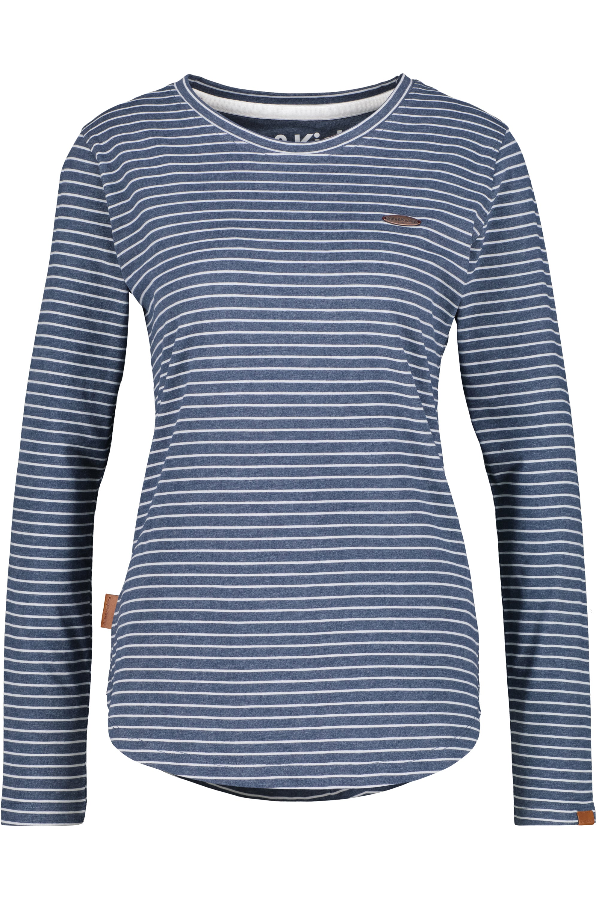 Damen Langarmshirt LeaAK Z mit trendigen Streifen Dunkelblau