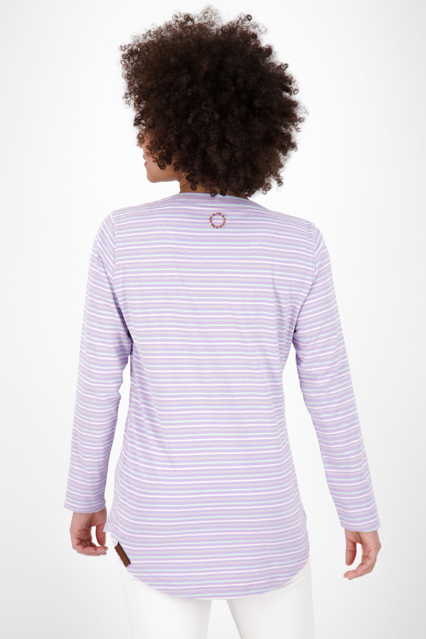 Damen Longsleeve LeaAK Z mit modischen Streifen Violett