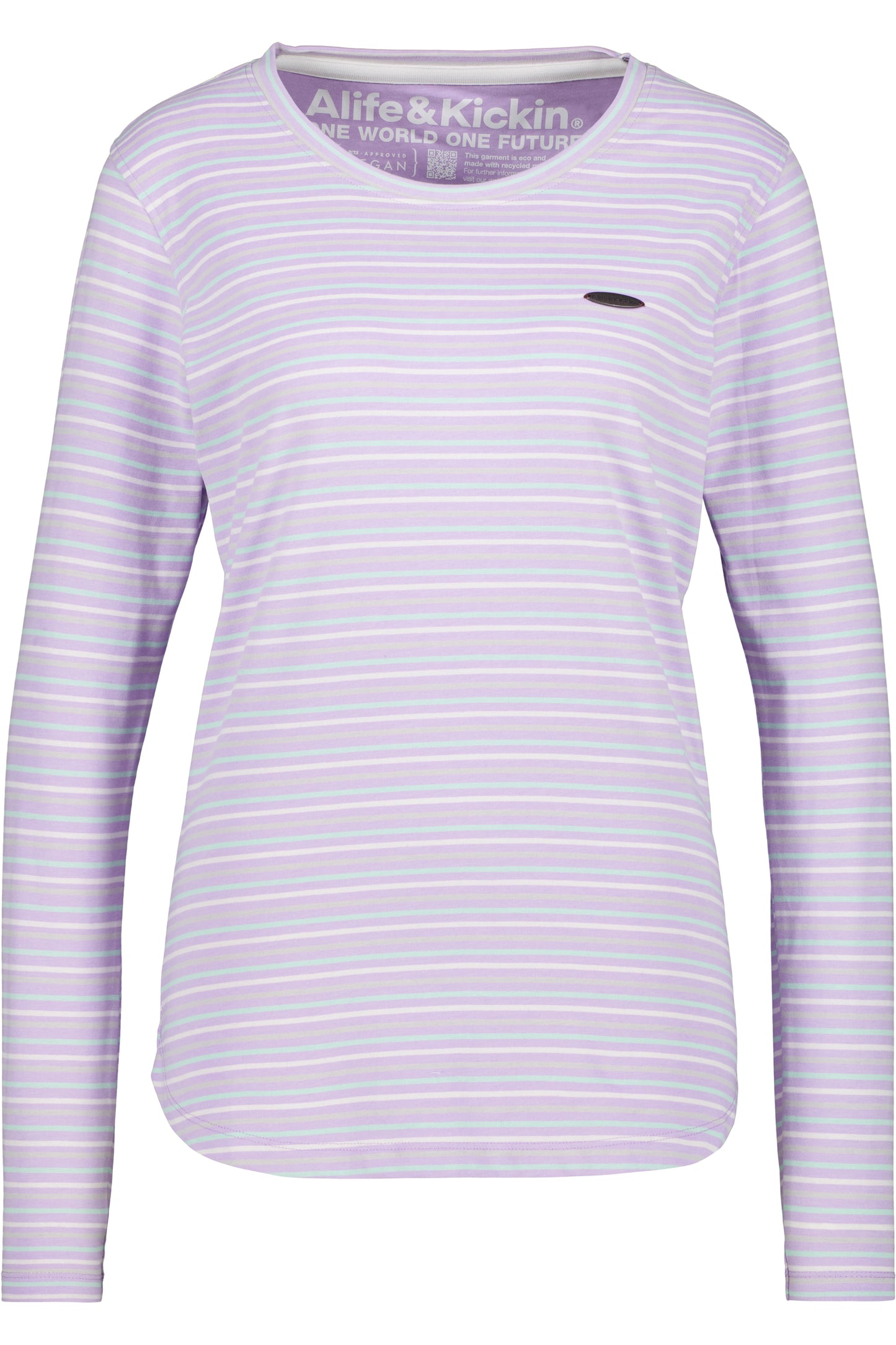 Damen Longsleeve LeaAK Z mit modischen Streifen Violett