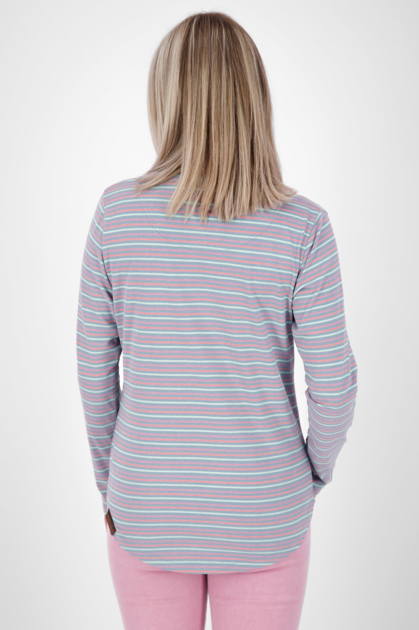 Damen Longsleeve LeaAK Z mit modischen Streifen Grau
