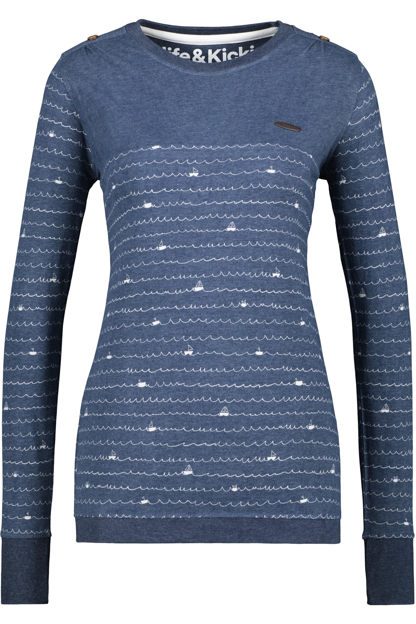 Modisches Damen Longsleeve mit Muster - LeonieAK B Dunkelblau
