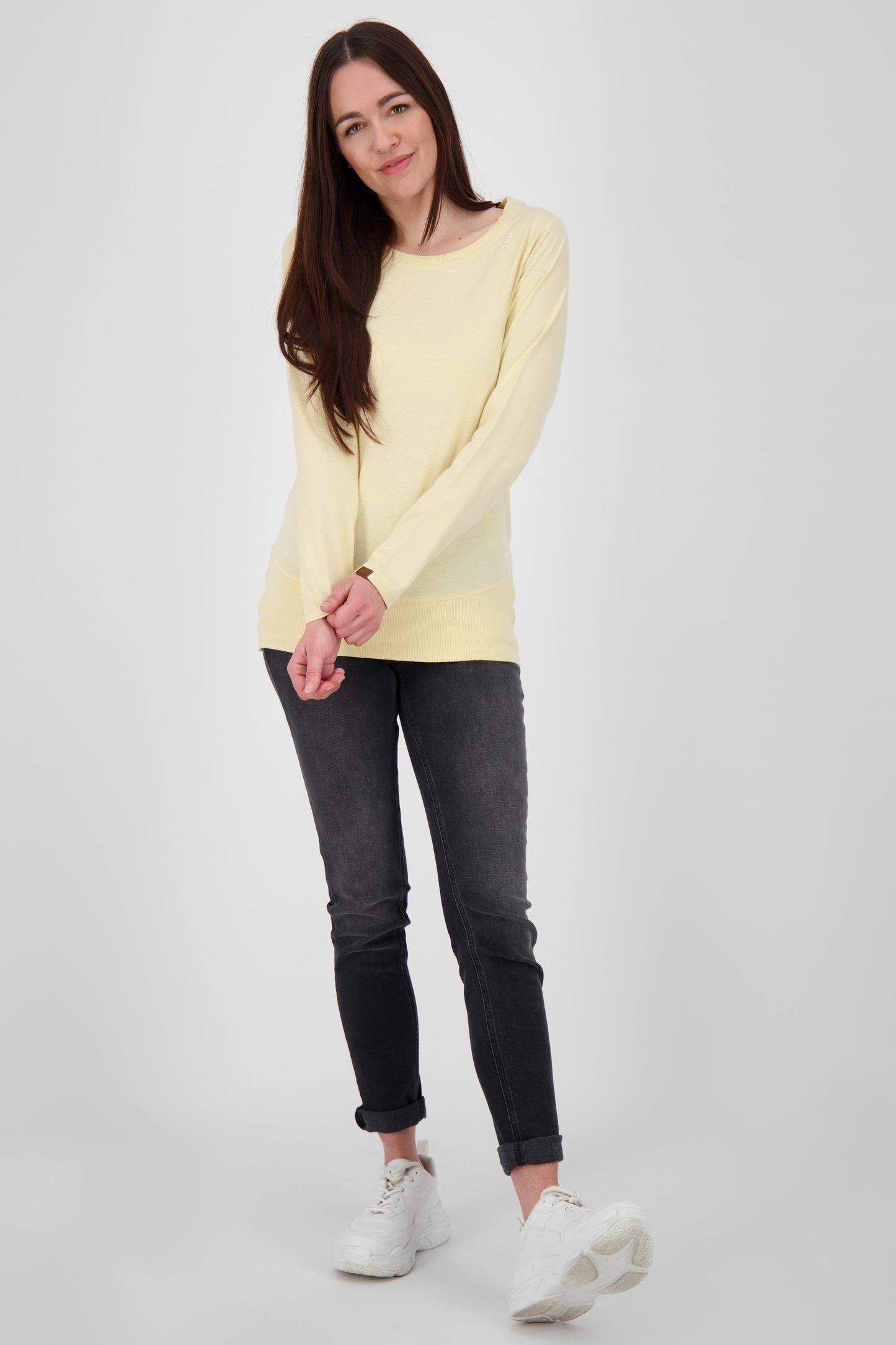CoralieAK A Damen Langarmshirt in verschiedenen Farben Gelb